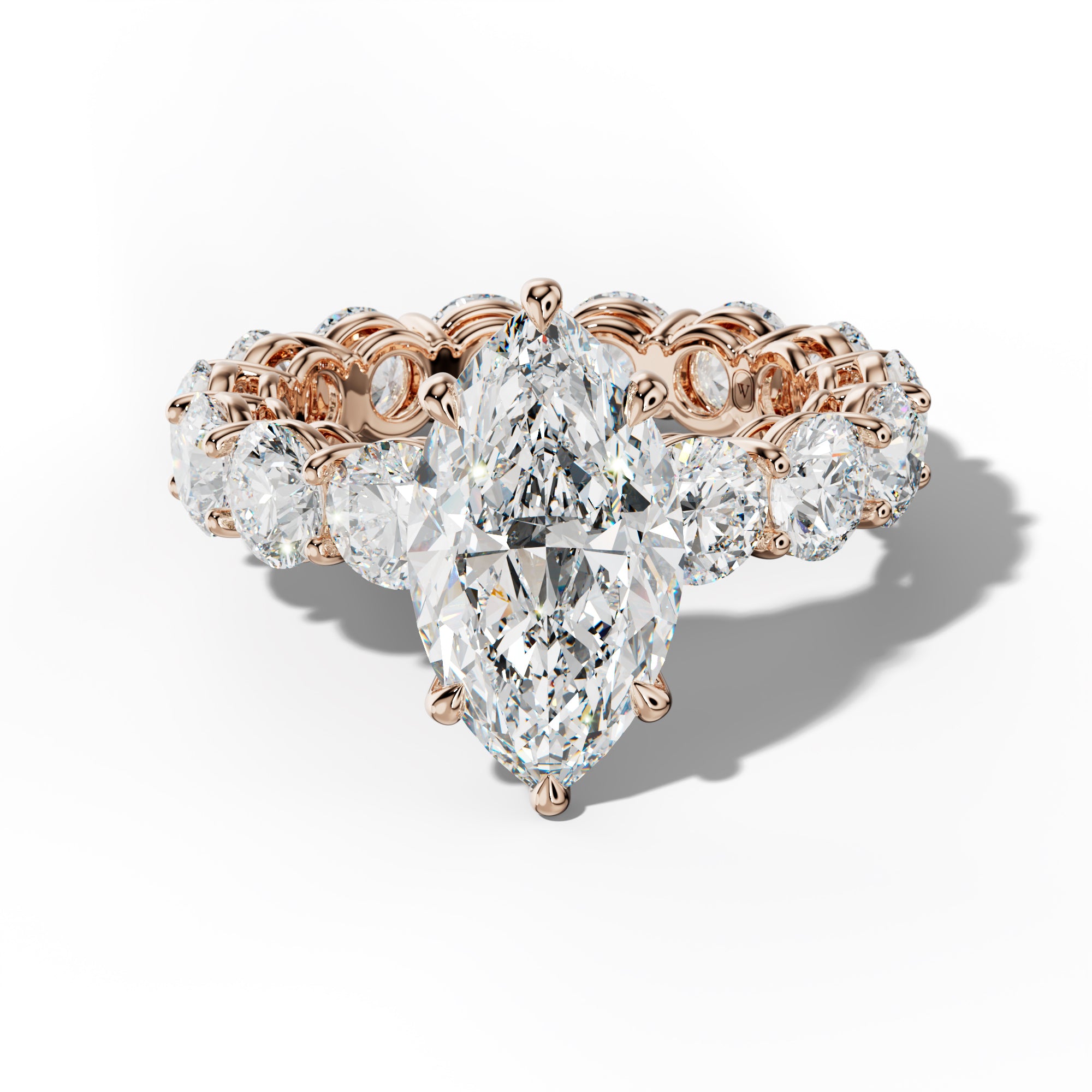 Maddie Marquise Diamond Engagement Ring With Round Side Stones