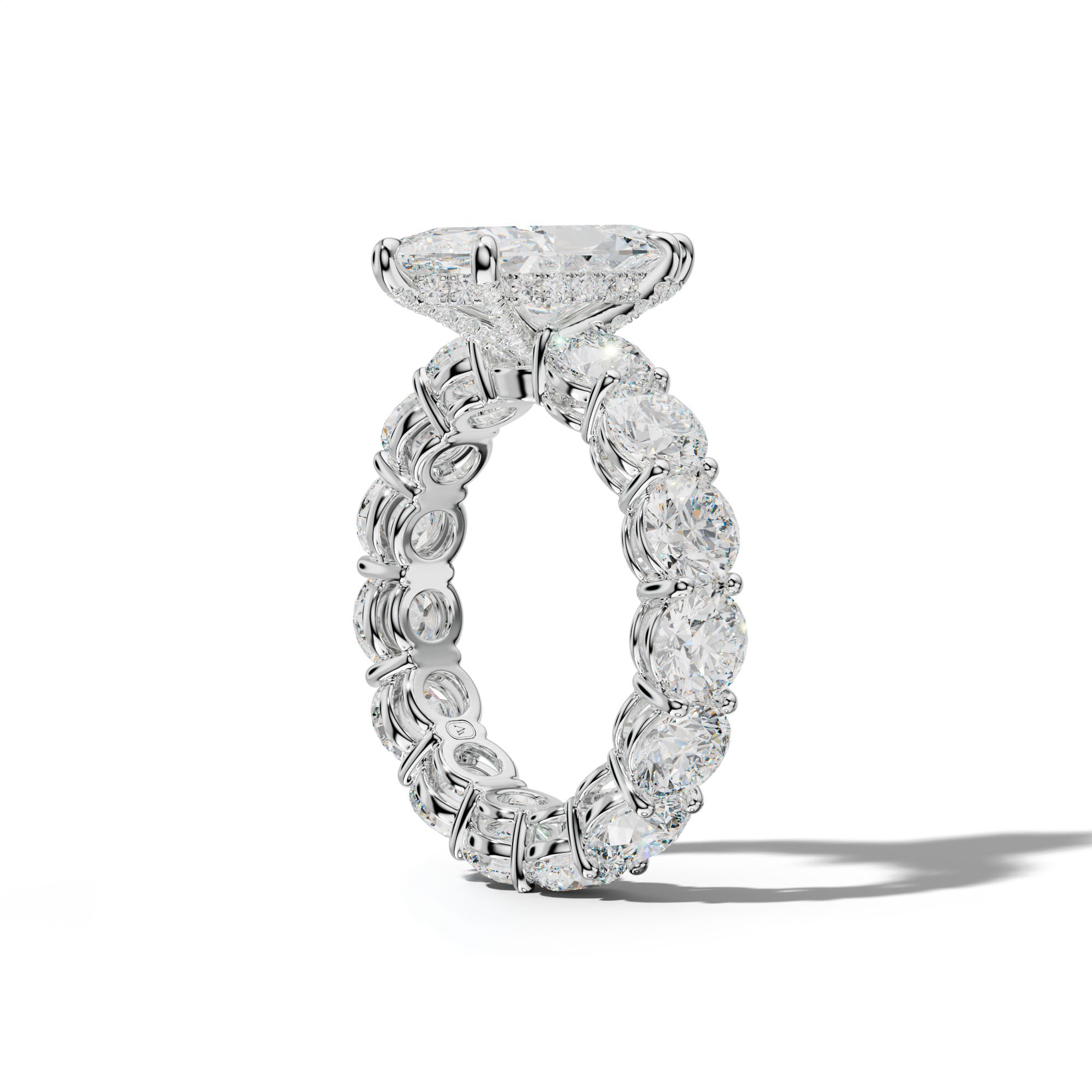 Maddie Marquise Diamond Engagement Ring With Round Side Stones