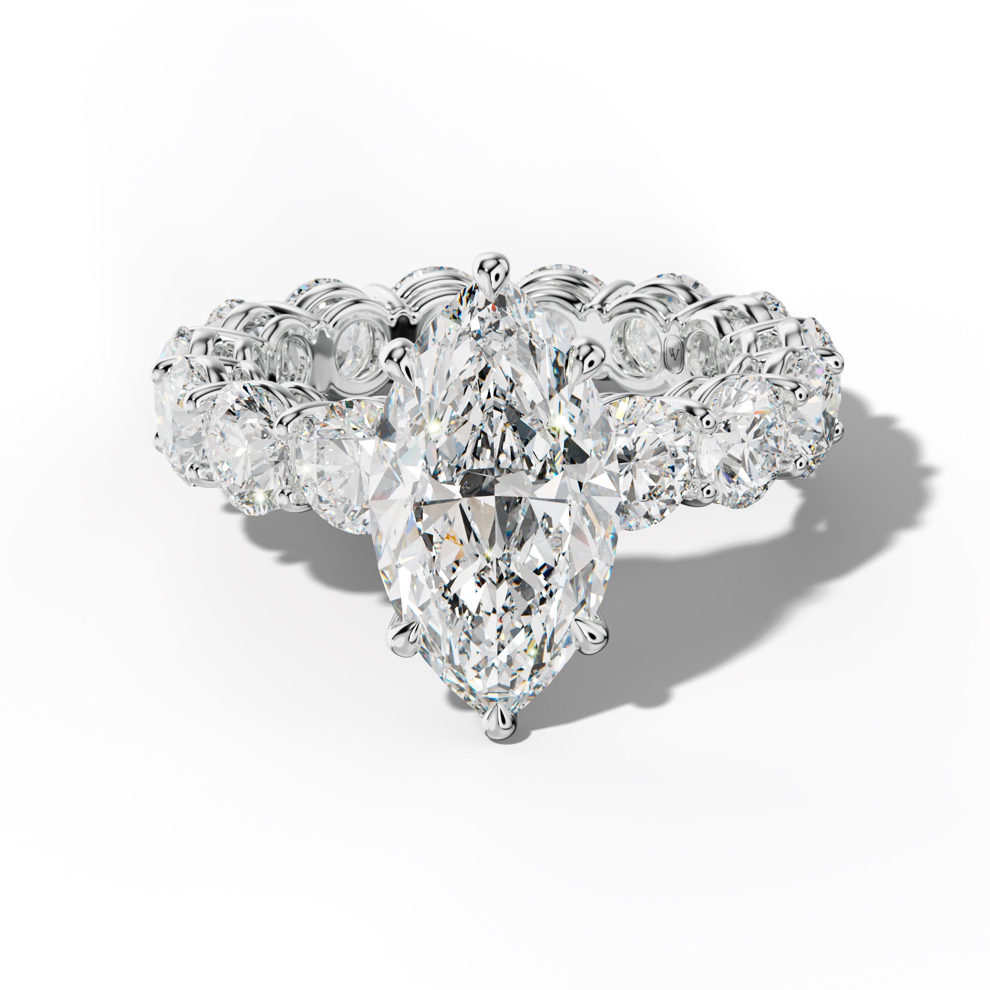 Maddie Marquise Diamond Engagement Ring With Round Side Stones