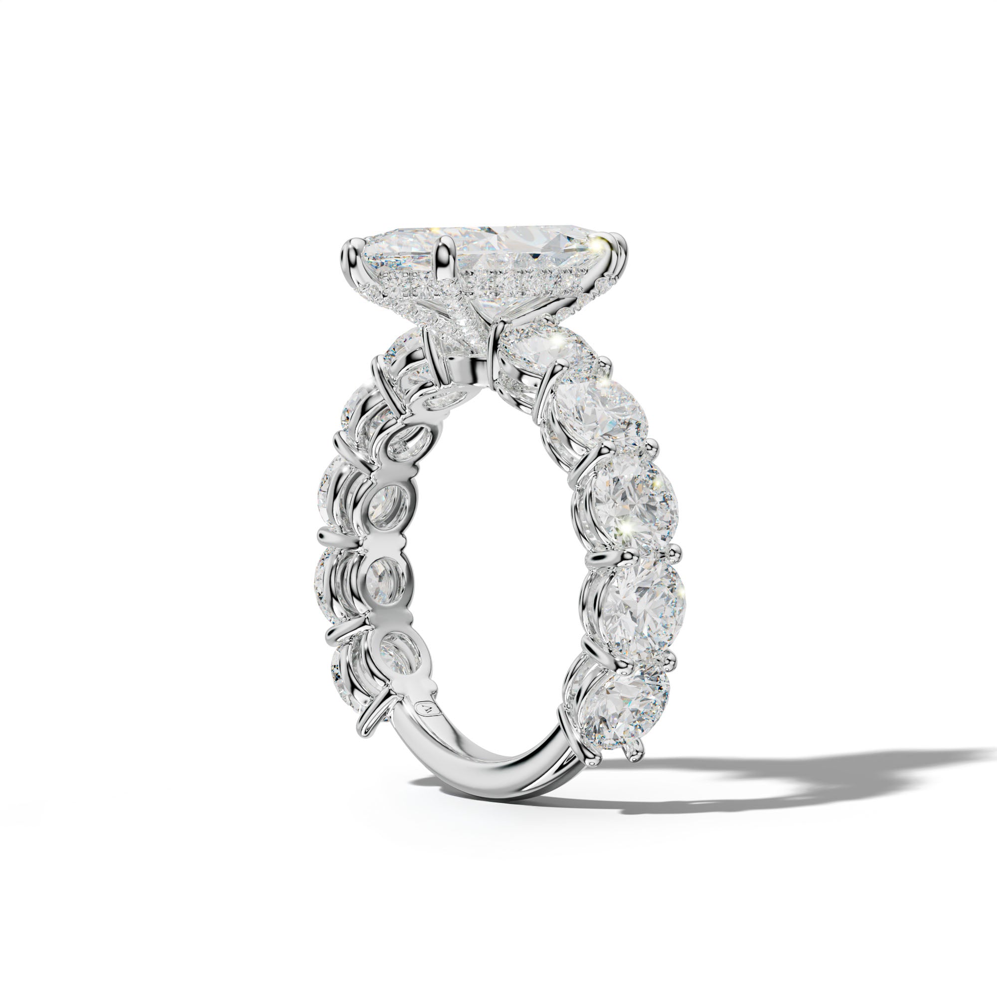 Johanna Marquise Diamond Engagement Ring With Round Side Stones