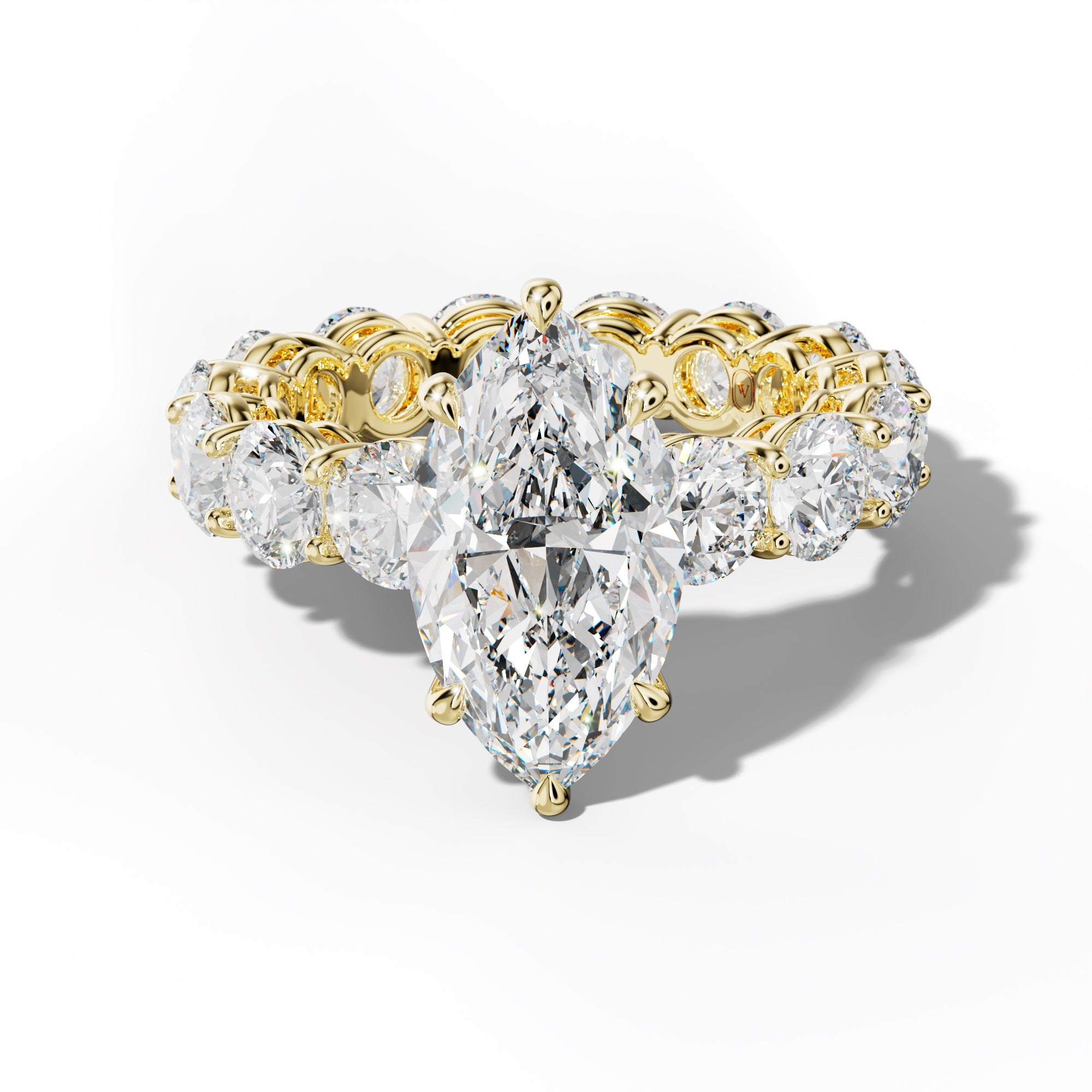 Maddie Marquise Diamond Engagement Ring With Round Side Stones