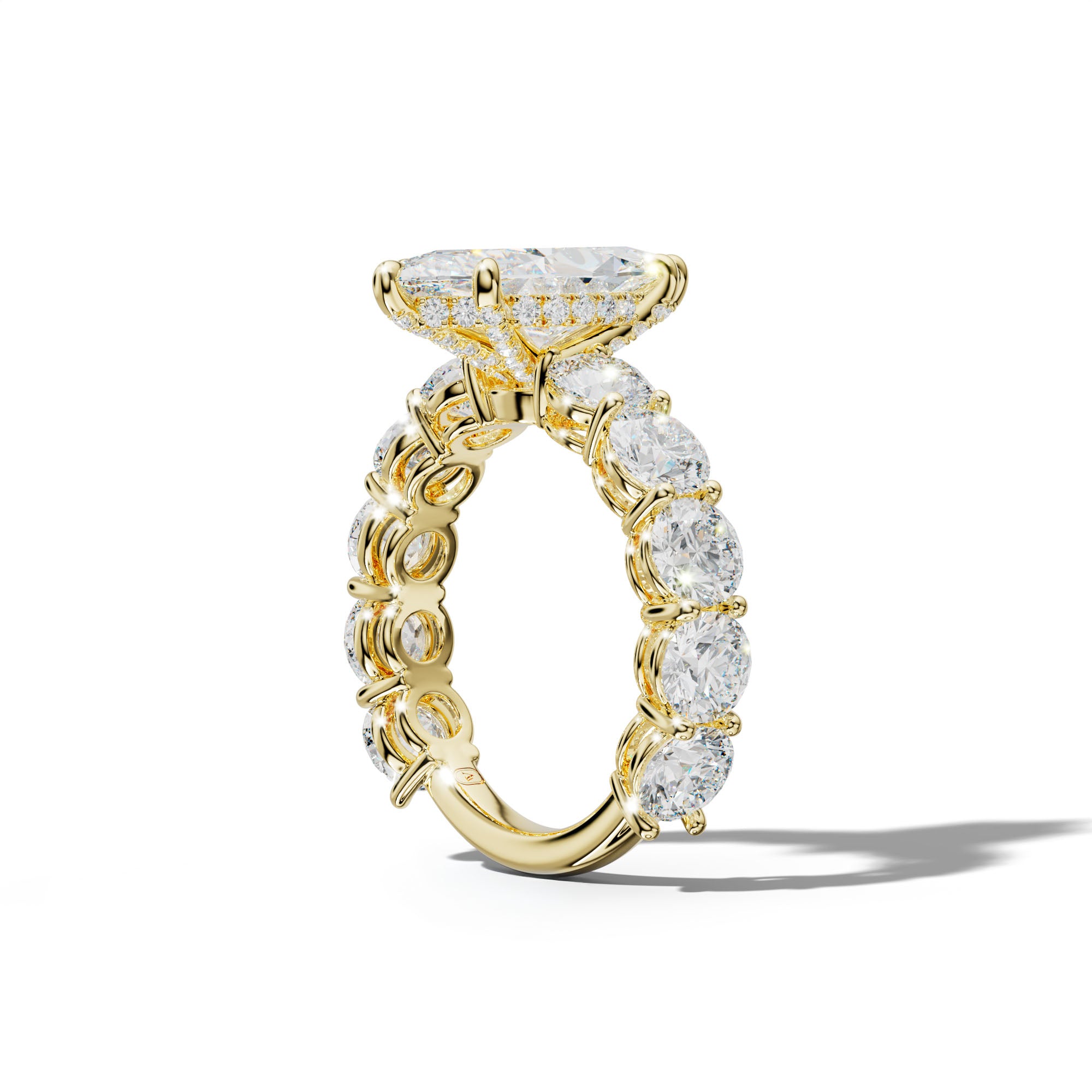 Johanna Marquise Diamond Engagement Ring With Round Side Stones