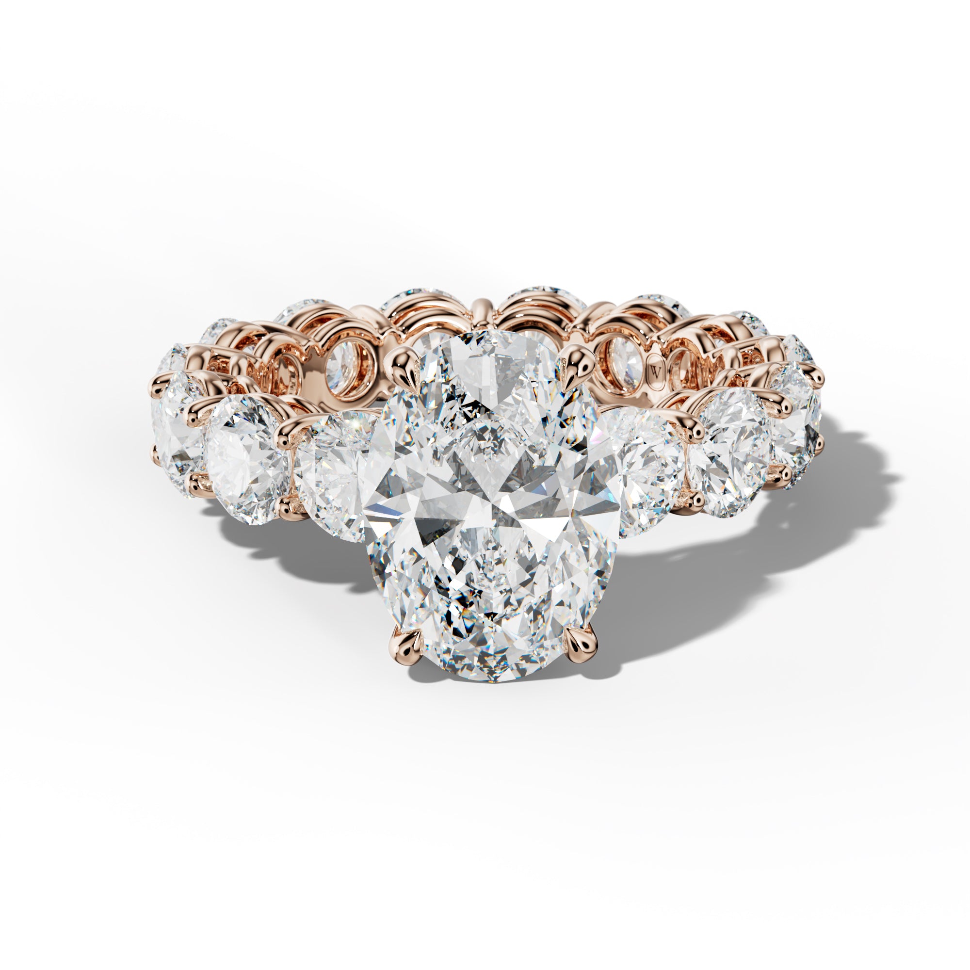 Maddie Oval Diamond Engagement Ring With Round Side Stones