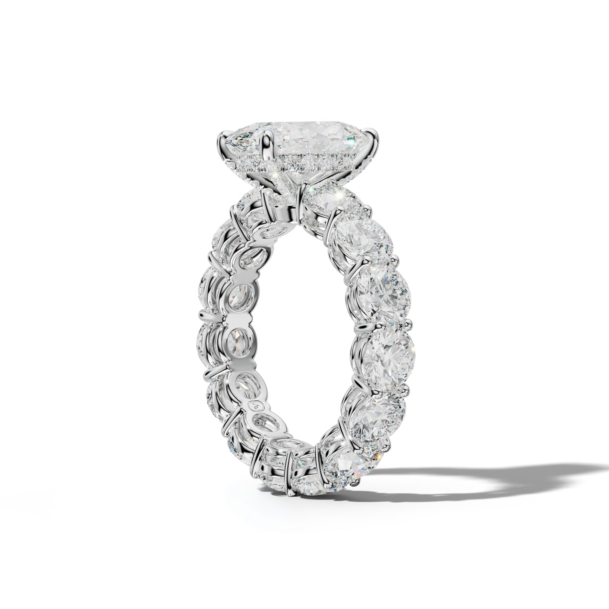 Maddie Oval Diamond Engagement Ring With Round Side Stones