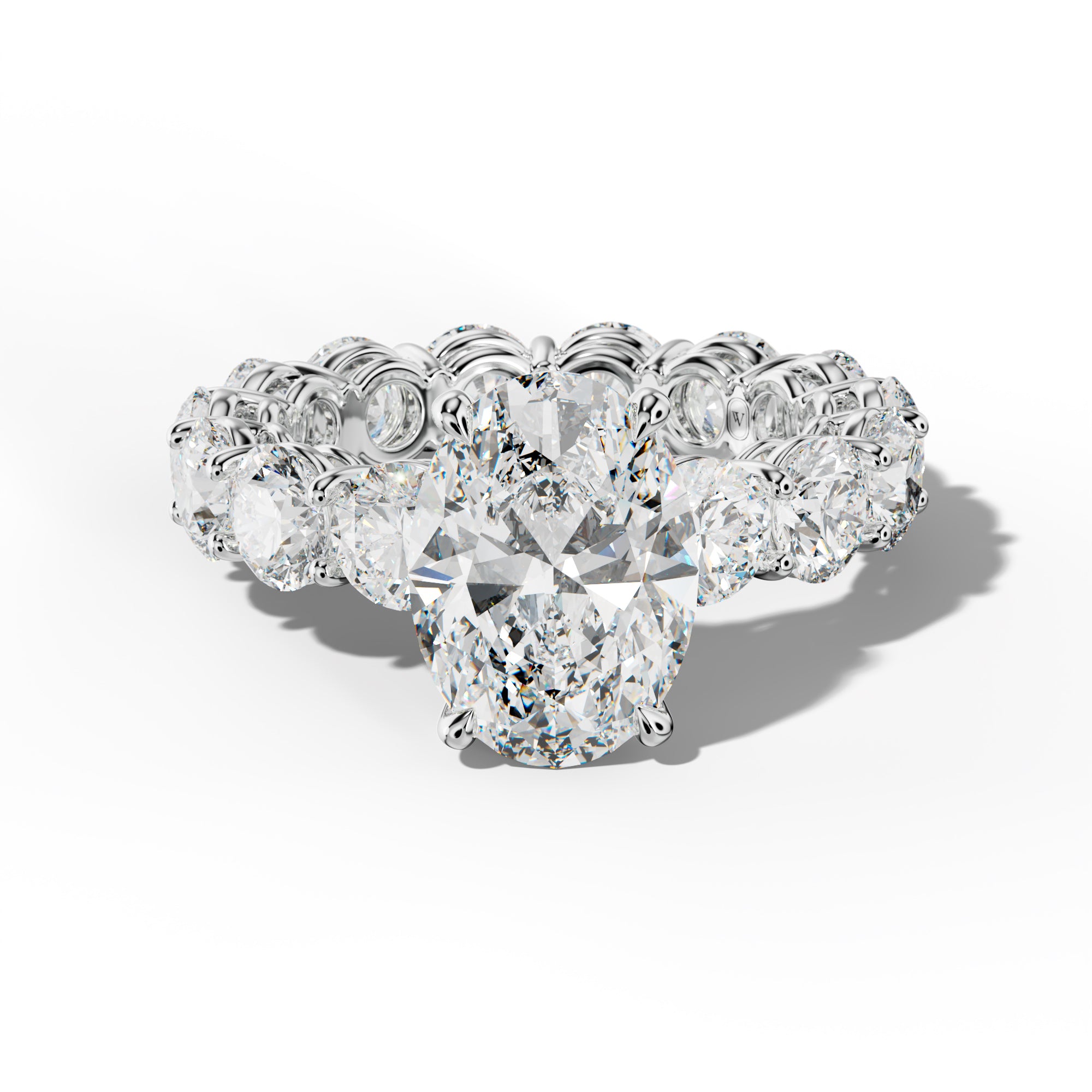 Maddie Oval Diamond Engagement Ring With Round Side Stones