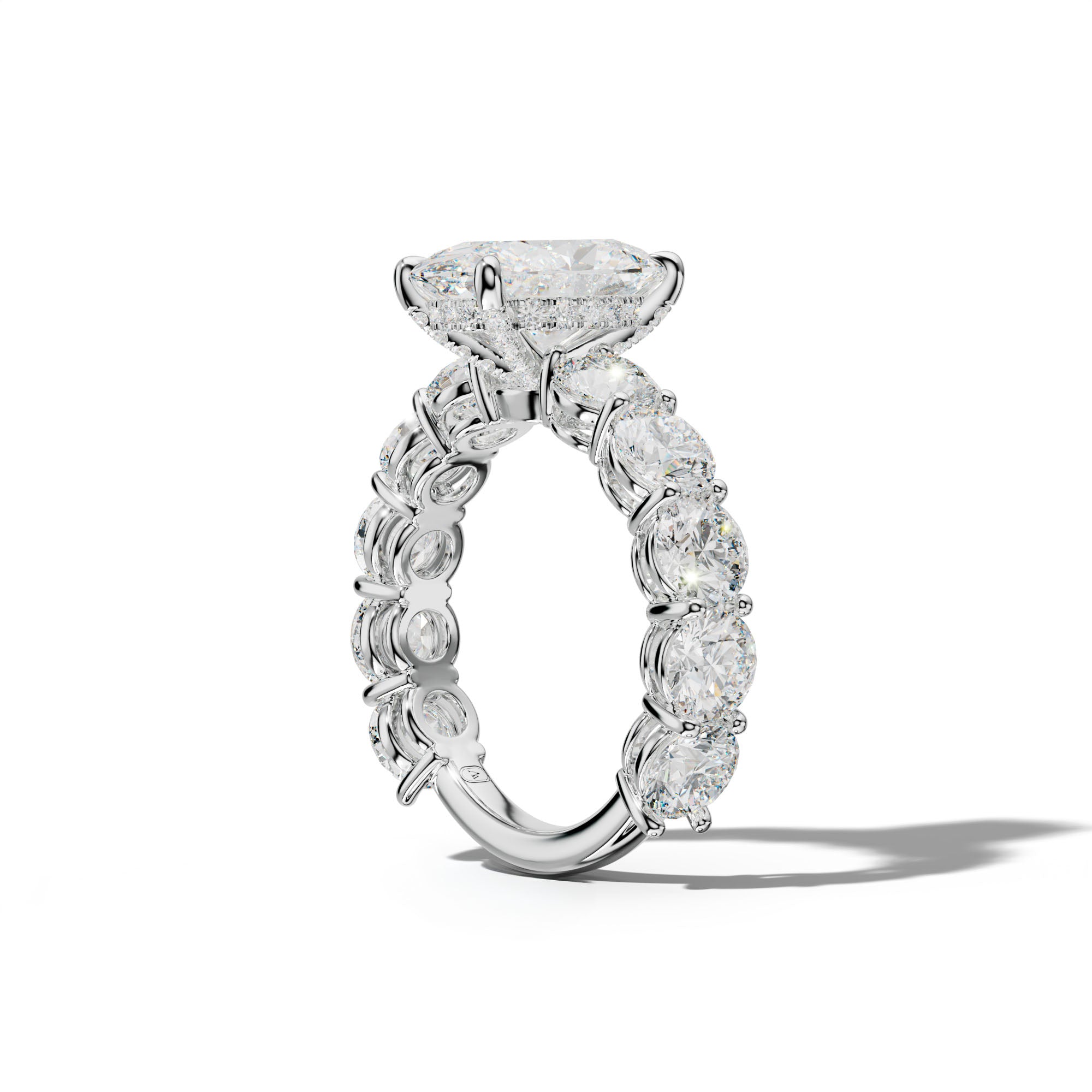 Johanna Oval Diamond Engagement Ring With Round Side Stones