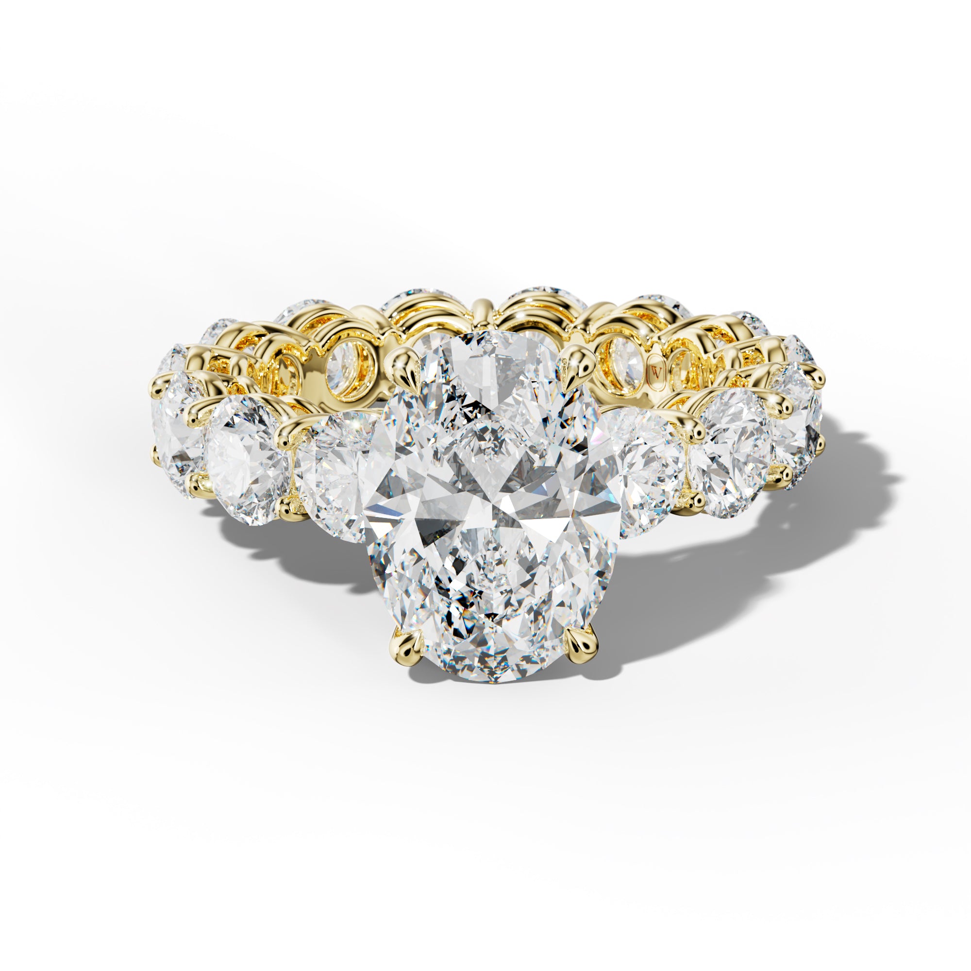 Maddie Oval Diamond Engagement Ring With Round Side Stones