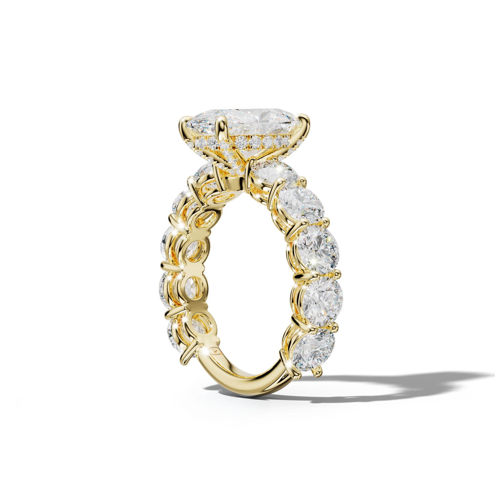 Johanna Oval Diamond Engagement Ring With Round Side Stones