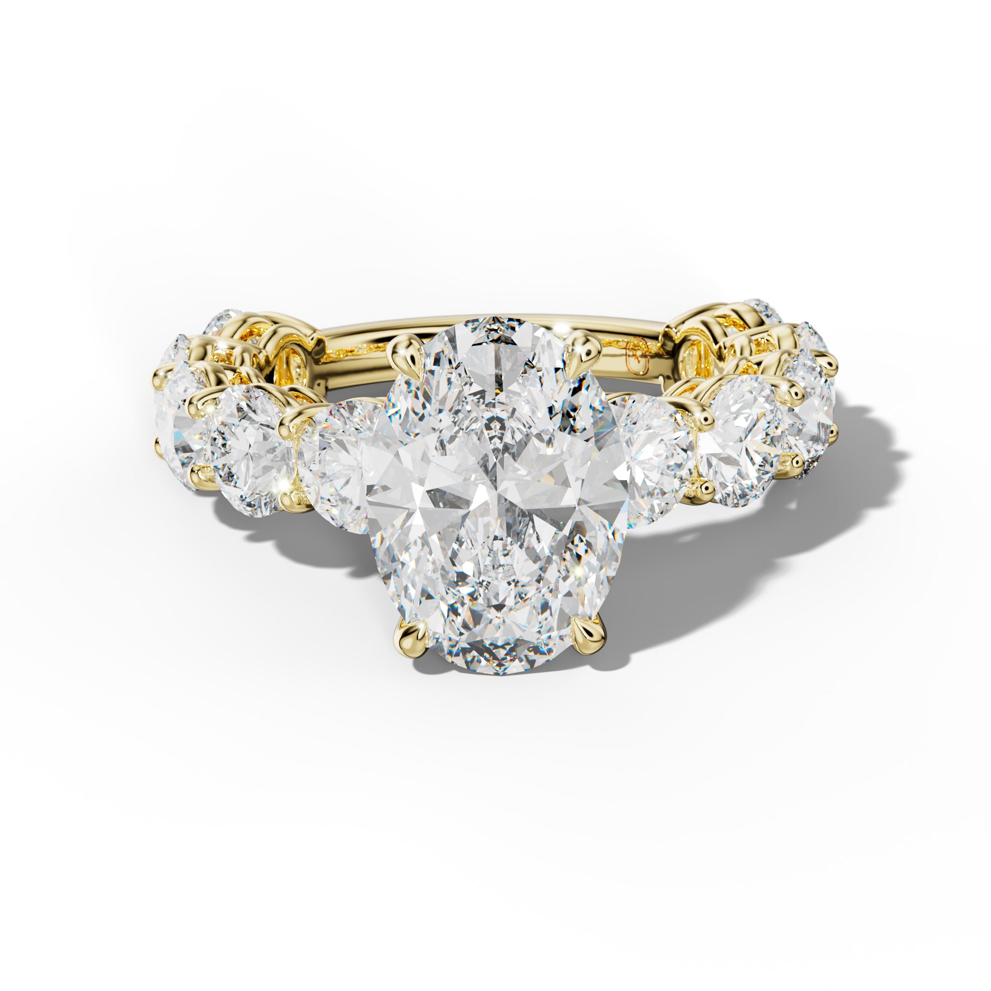Johanna Oval Diamond Engagement Ring With Round Side Stones