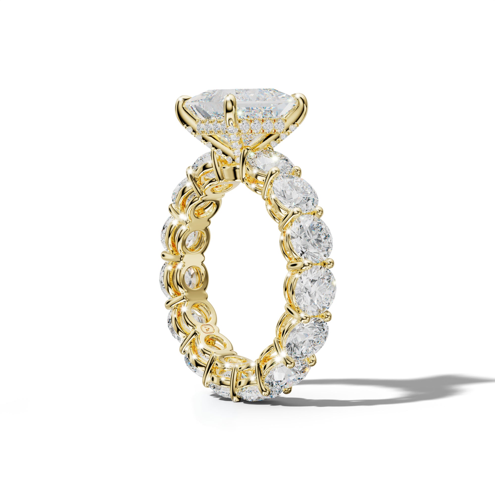 Maddie Princess Cut Engagement Ring With Round Side Stones