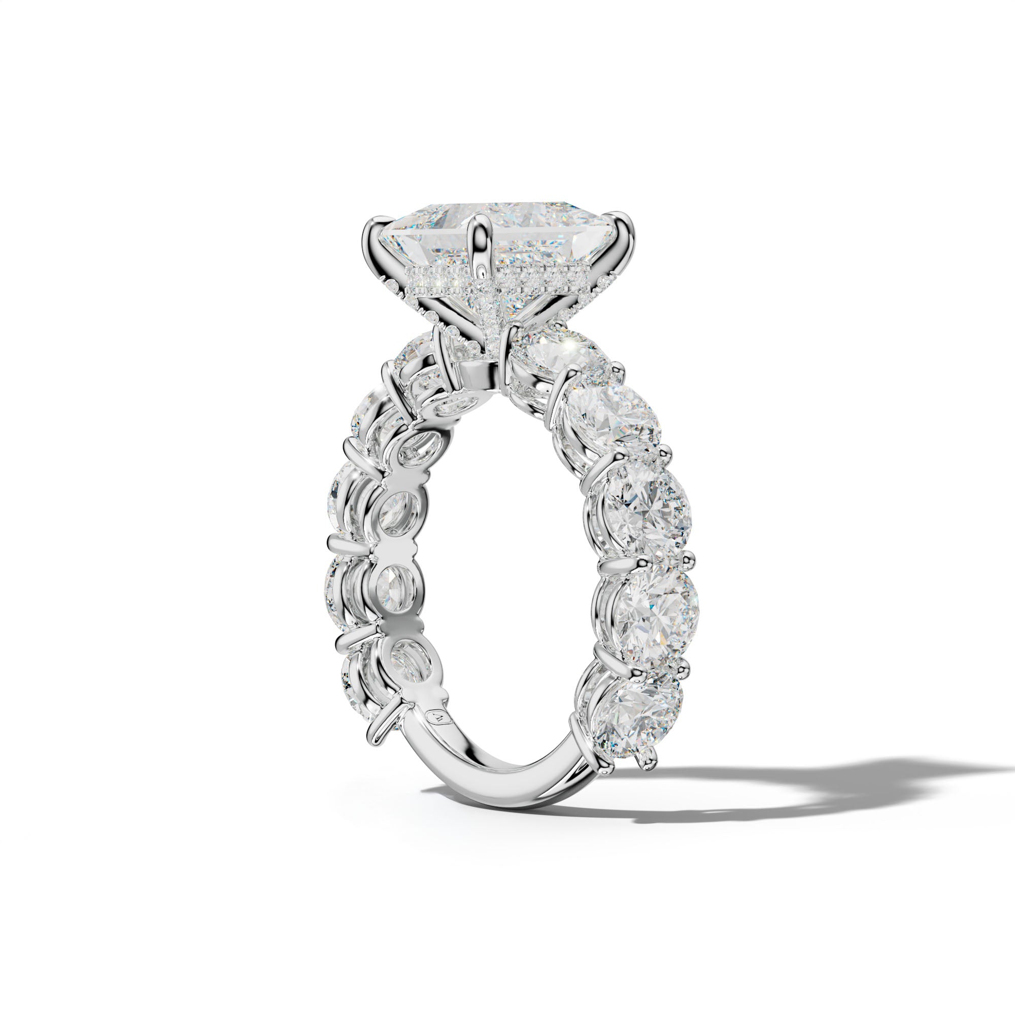 Johanna Princess Cut Engagement Ring With Round Side Stones