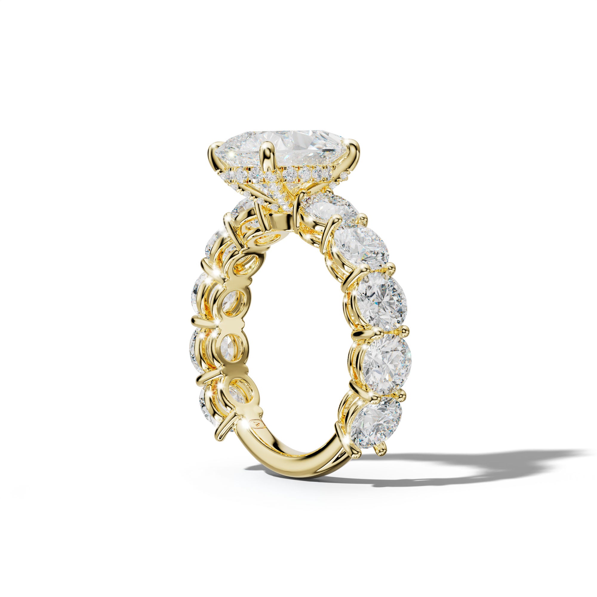 Johanna Pear Shape Diamond Engagement Ring With Round Side Stones
