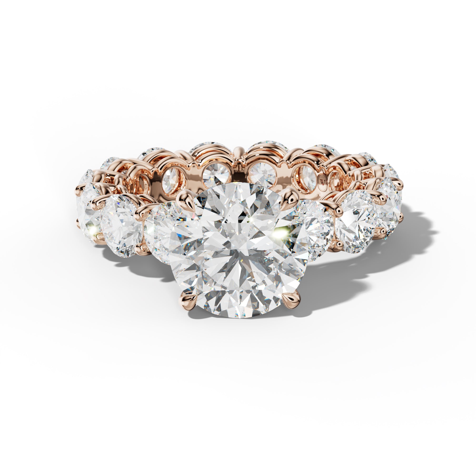 Maddie Round Diamond Engagement Ring With Round Side Stones