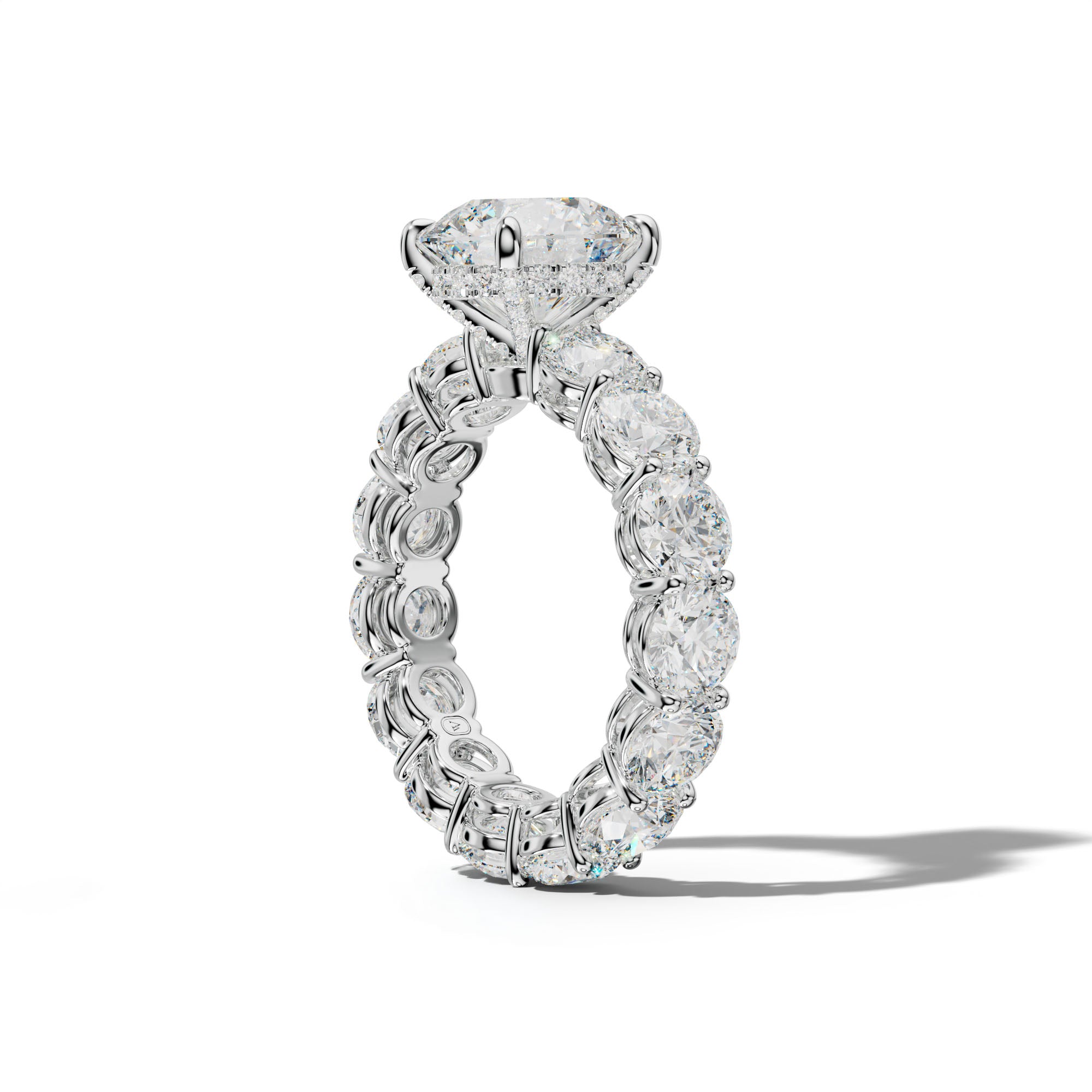 Maddie Round Diamond Engagement Ring With Round Side Stones