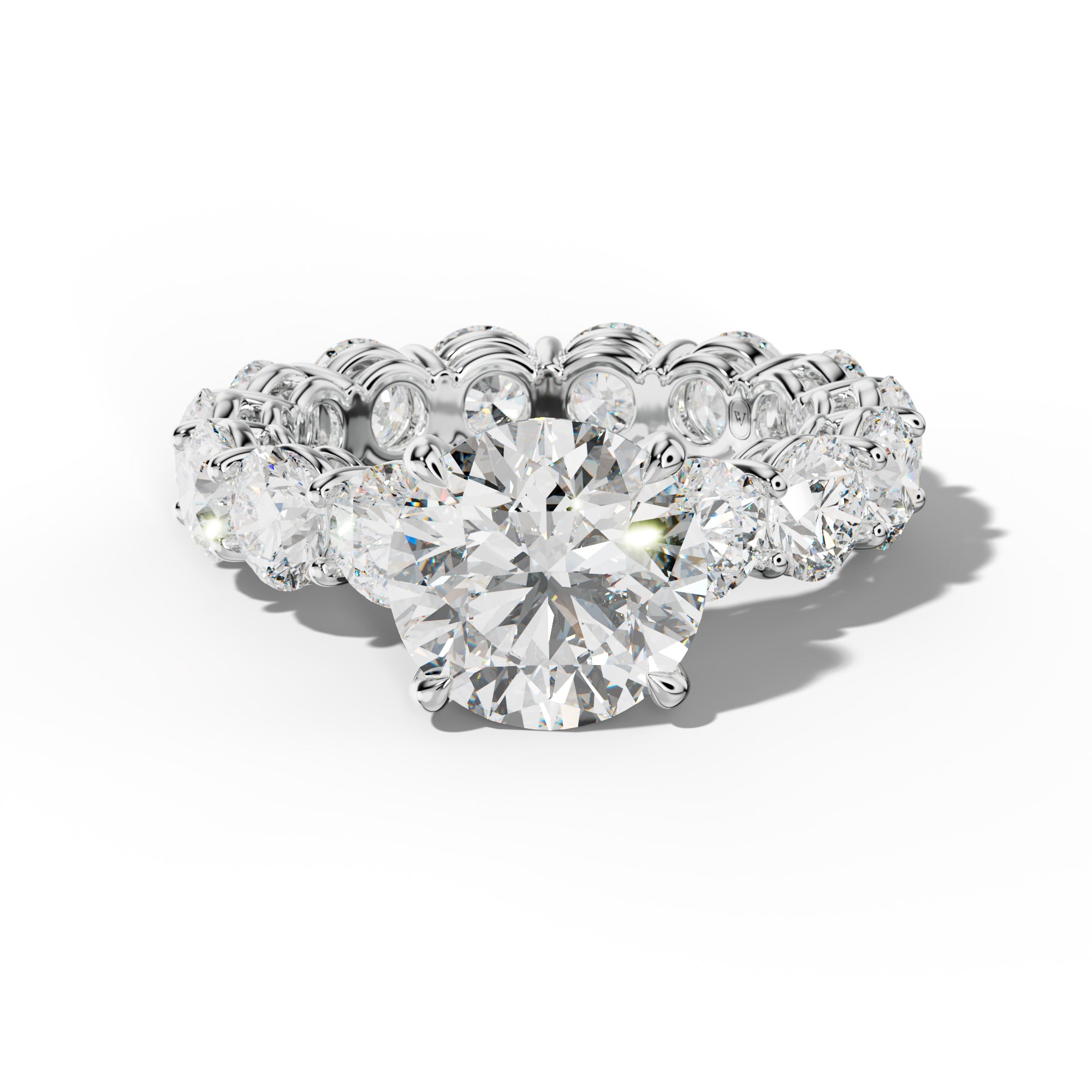 Maddie Round Diamond Engagement Ring With Round Side Stones