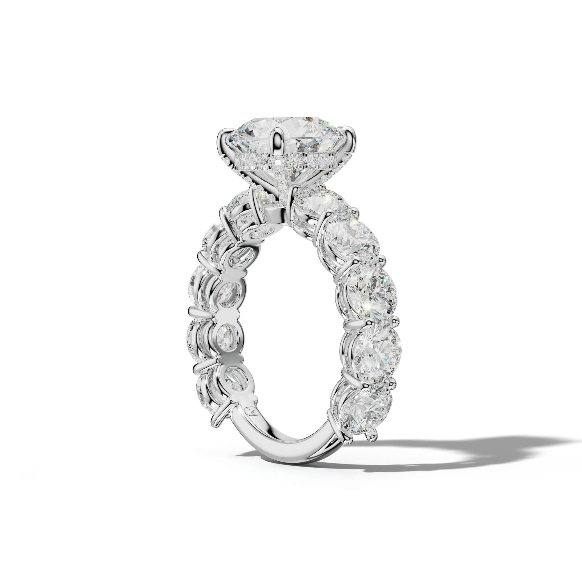 Johanna Round Diamond Engagement Ring With Round Side Stones