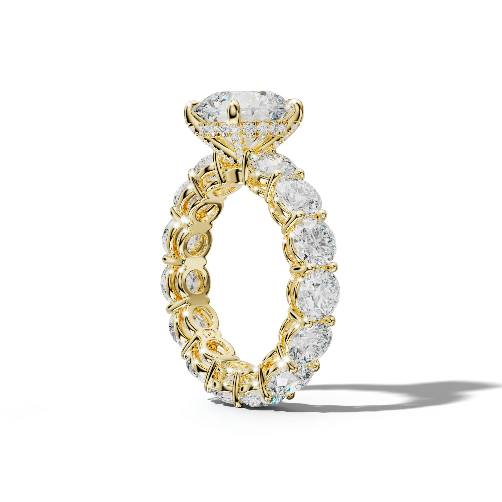 Maddie Round Diamond Engagement Ring With Round Side Stones