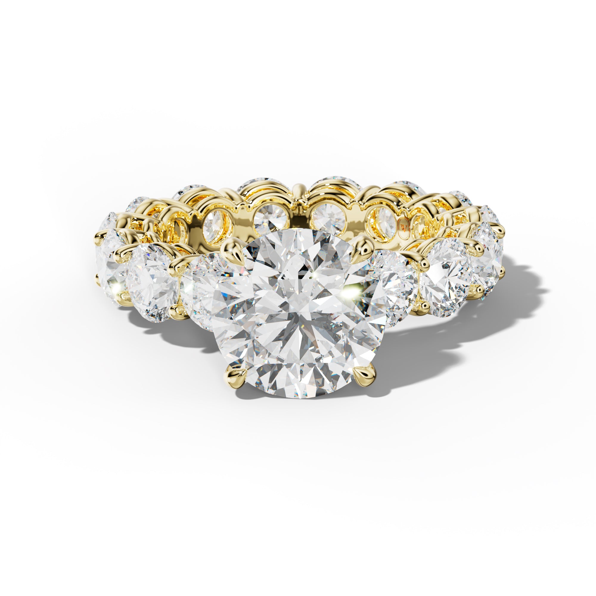 Maddie Round Diamond Engagement Ring With Round Side Stones