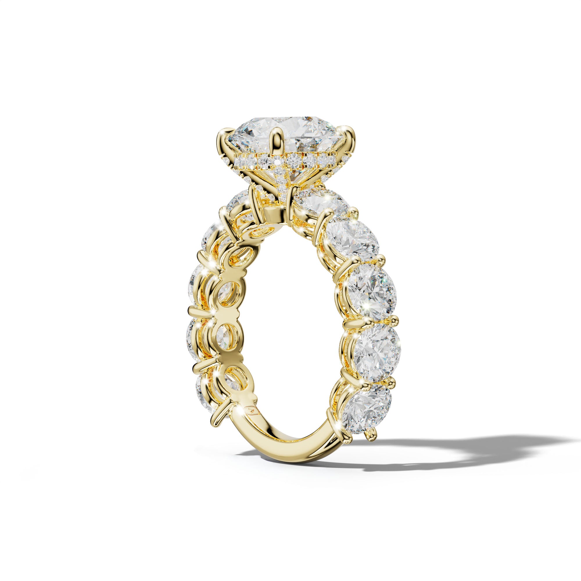 Johanna Round Diamond Engagement Ring With Round Side Stones
