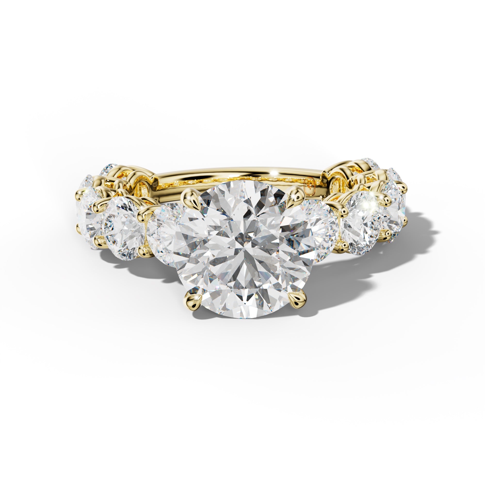 Johanna Round Diamond Engagement Ring With Round Side Stones