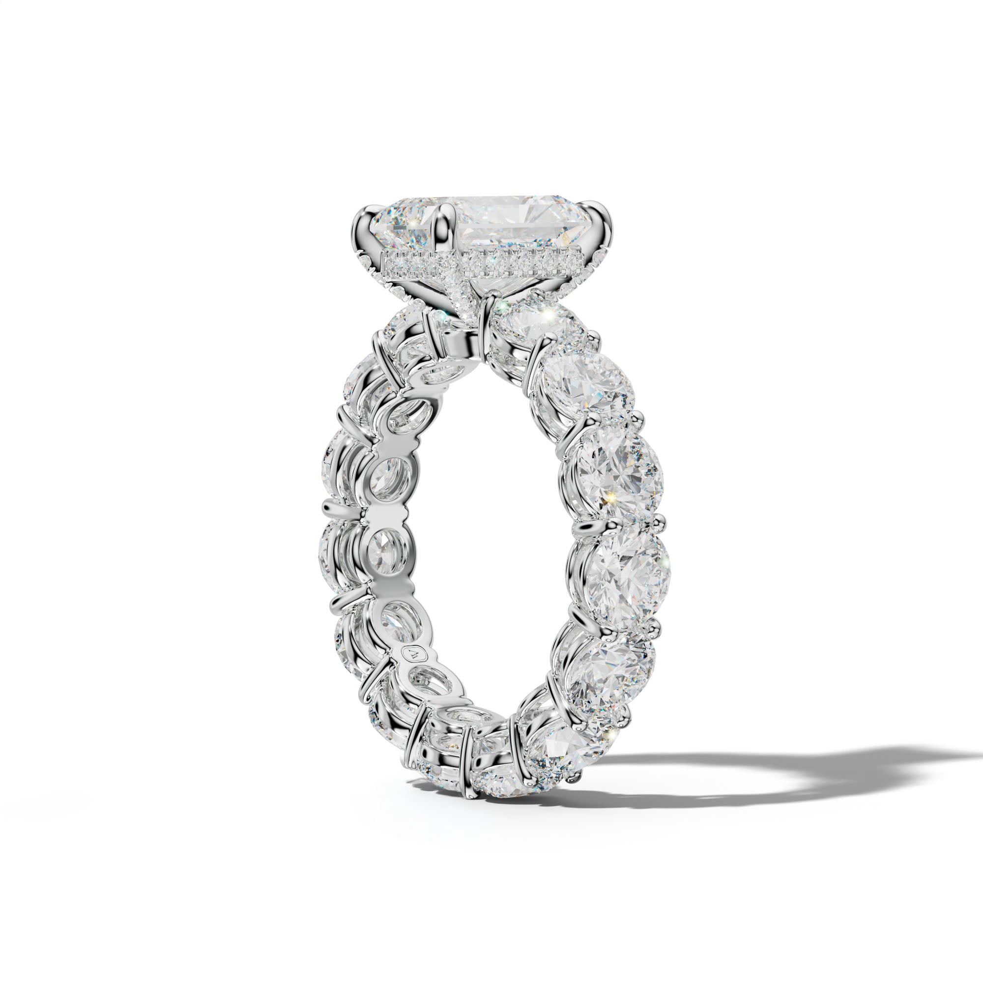 Maddie Radiant Diamond Engagement Ring With Round Side Stones
