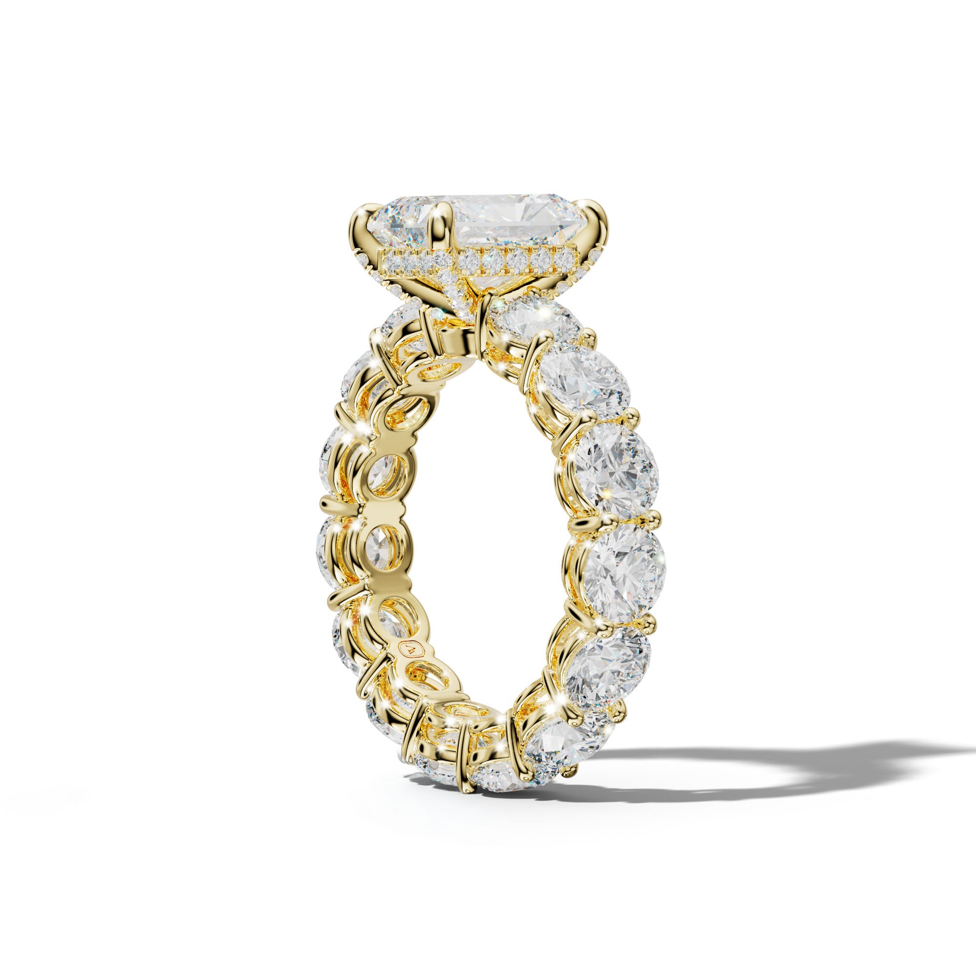 Maddie Radiant Diamond Engagement Ring With Round Side Stones