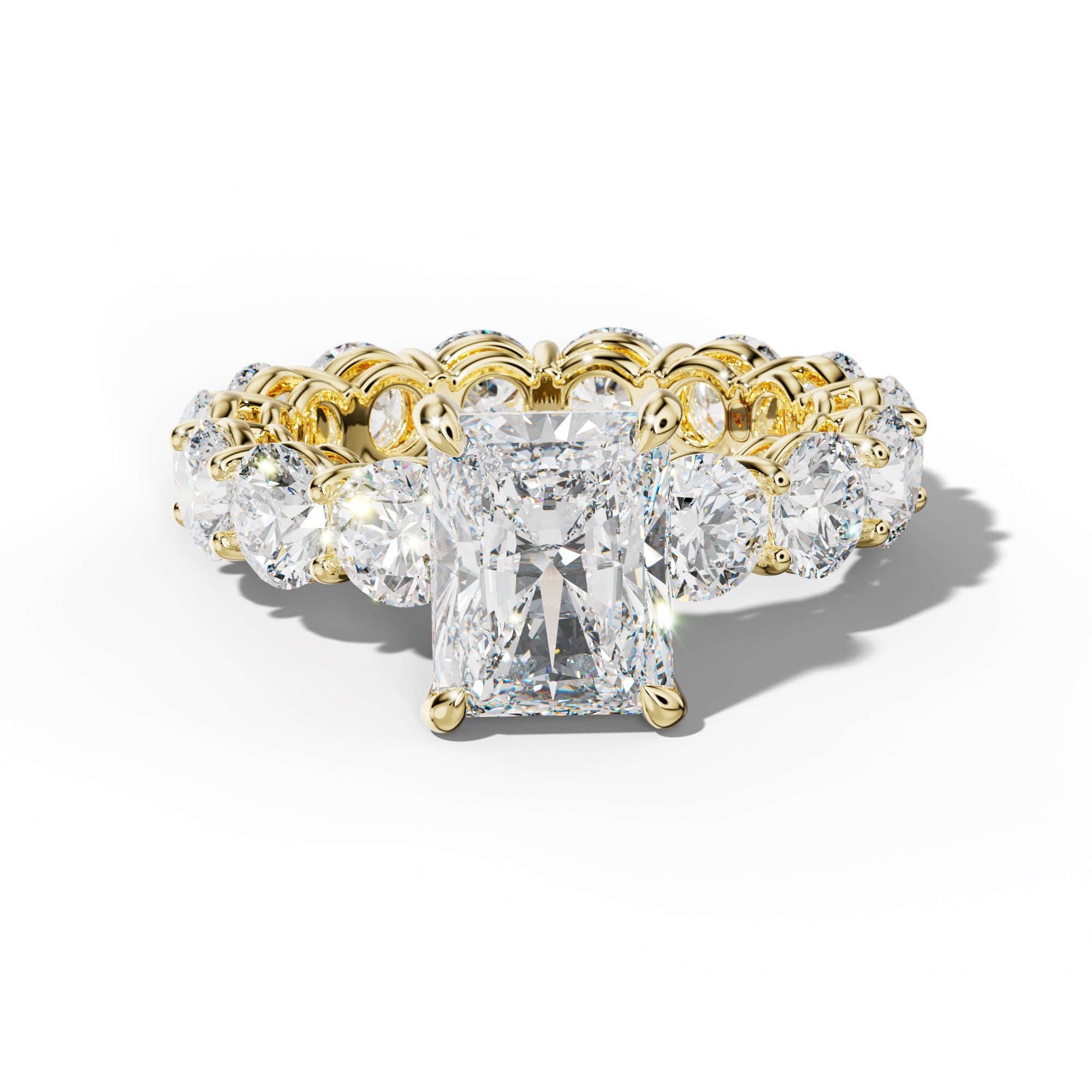 Maddie Radiant Diamond Engagement Ring With Round Side Stones
