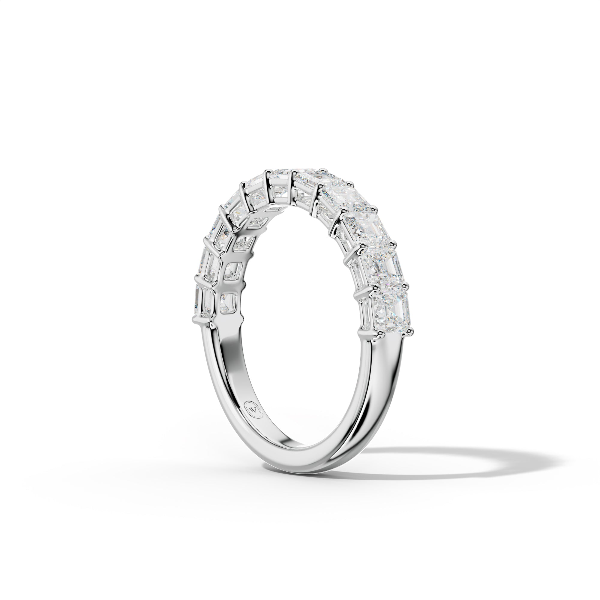 2.0 Carat Asscher Diamond Half Eternity Anniversary Band