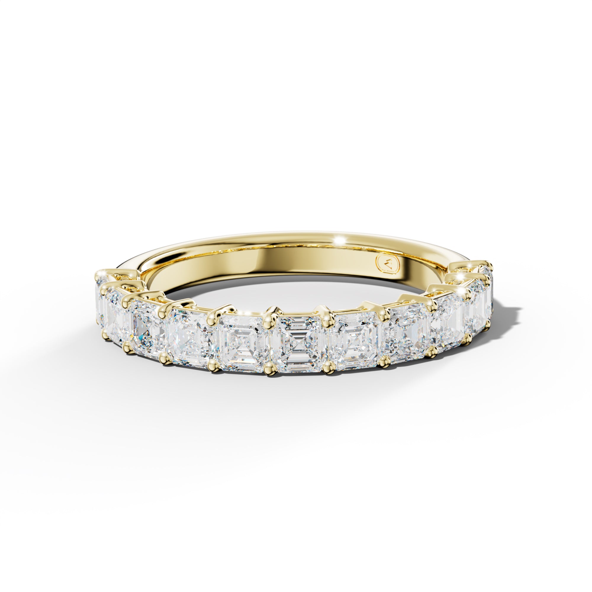 2.0 Carat Asscher Diamond Half Eternity Anniversary Band