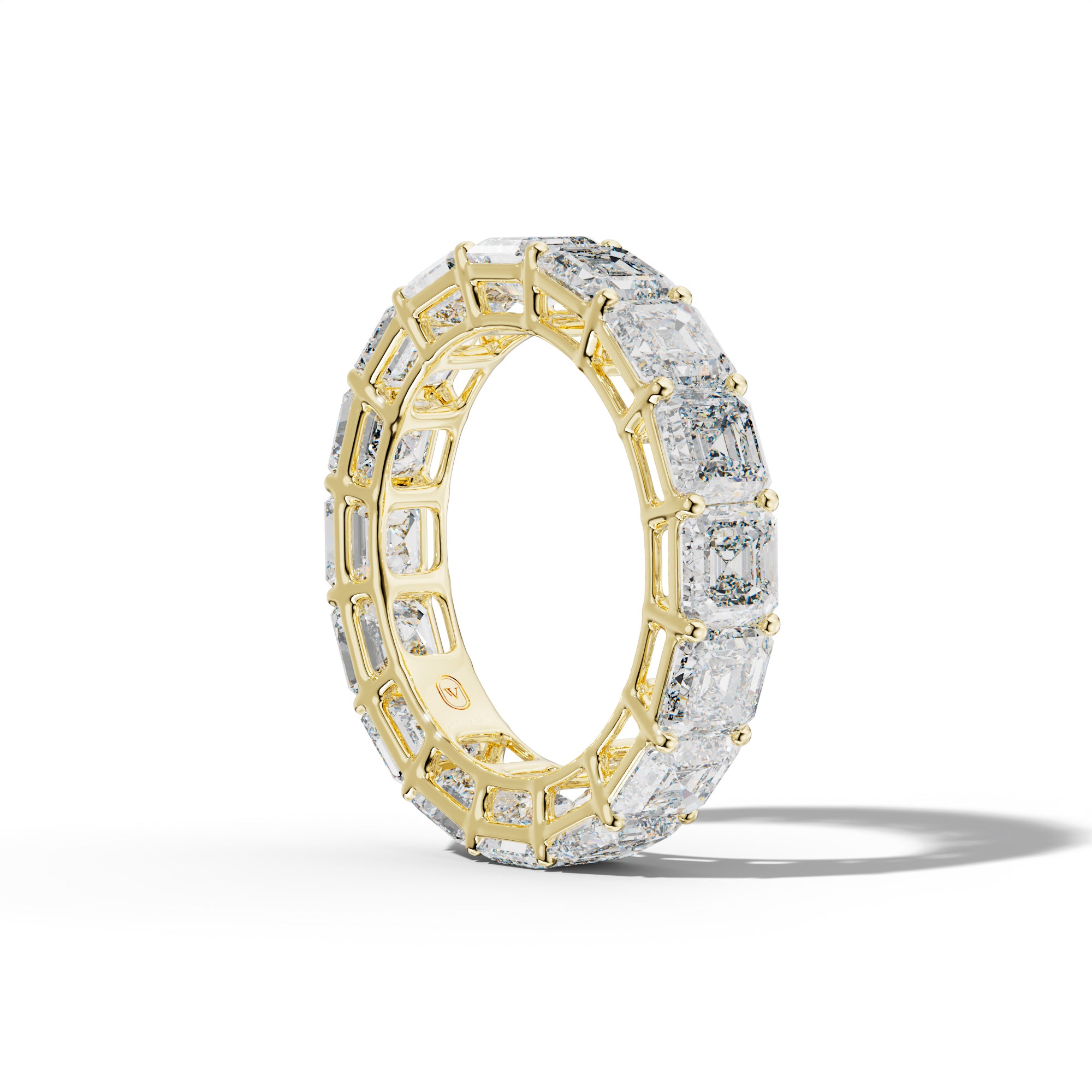 8.0 Carat Asscher Diamond Eternity Band Shared Prong