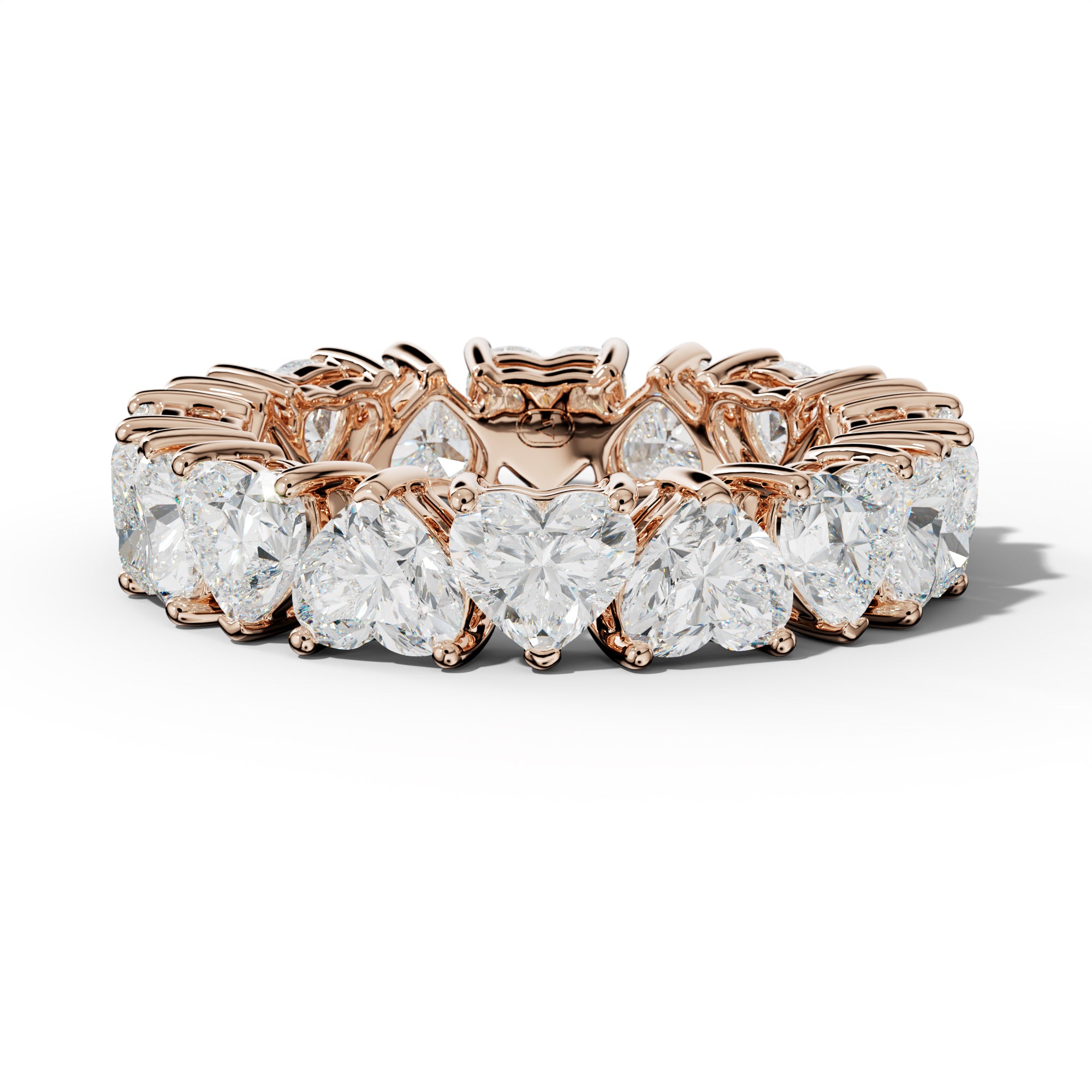 7.0 Carat Heart Shape Diamond Eternity Band - VIRABYANI