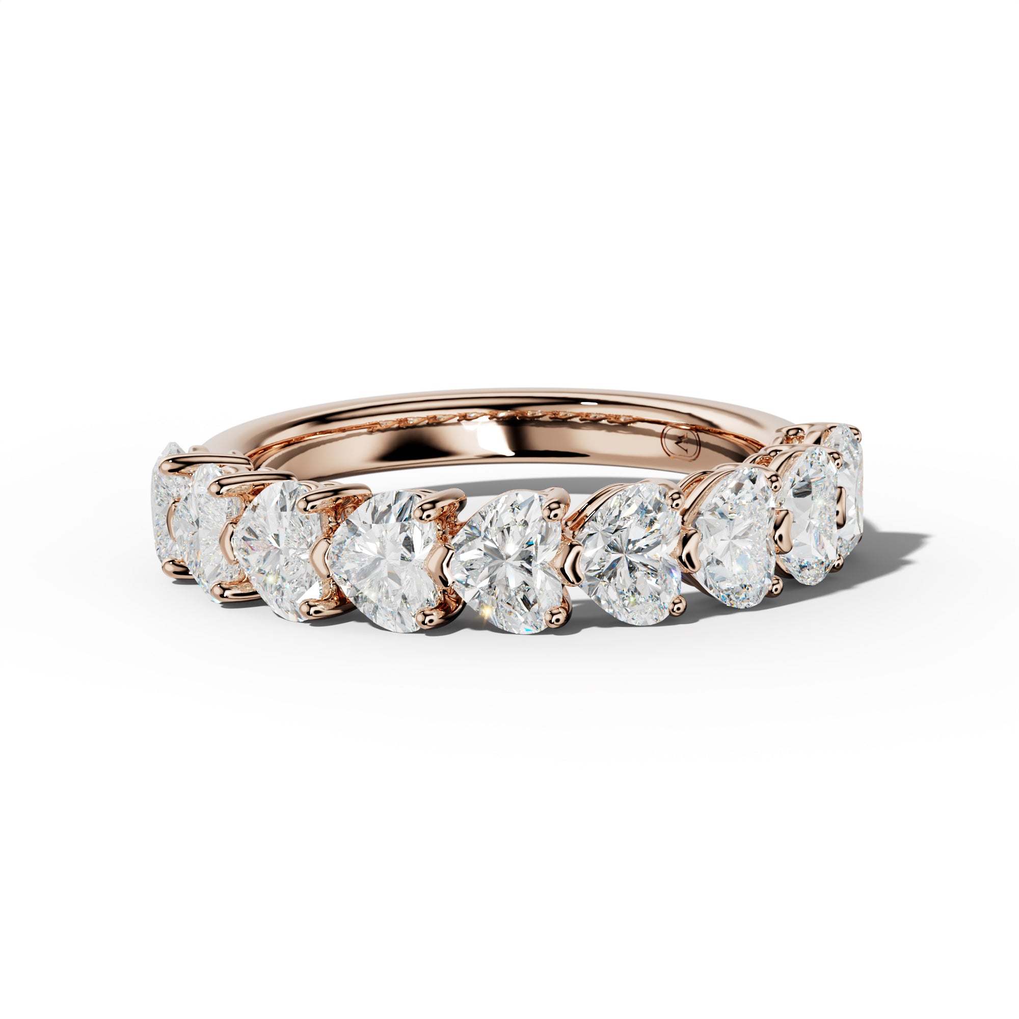 3.0 Carat  East West Heart Diamond Half Eternity Anniversary Band