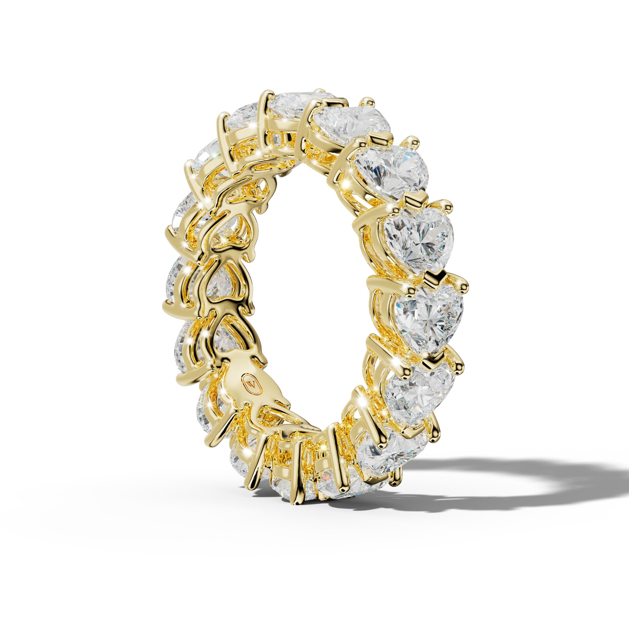 7.0 Carat East West Heart Diamond Eternity Band Shared Prong