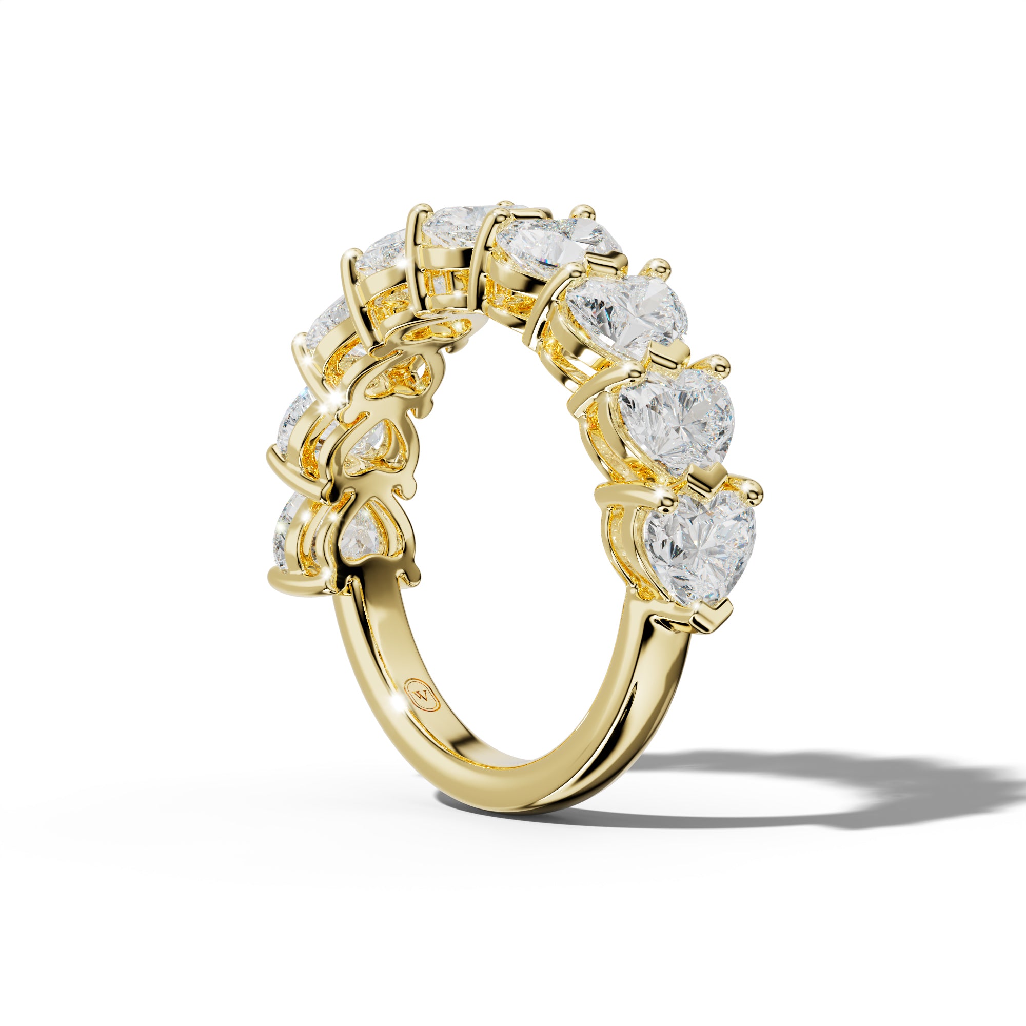 4.0 Carat East West Heart Diamond Half Eternity Anniversary Band