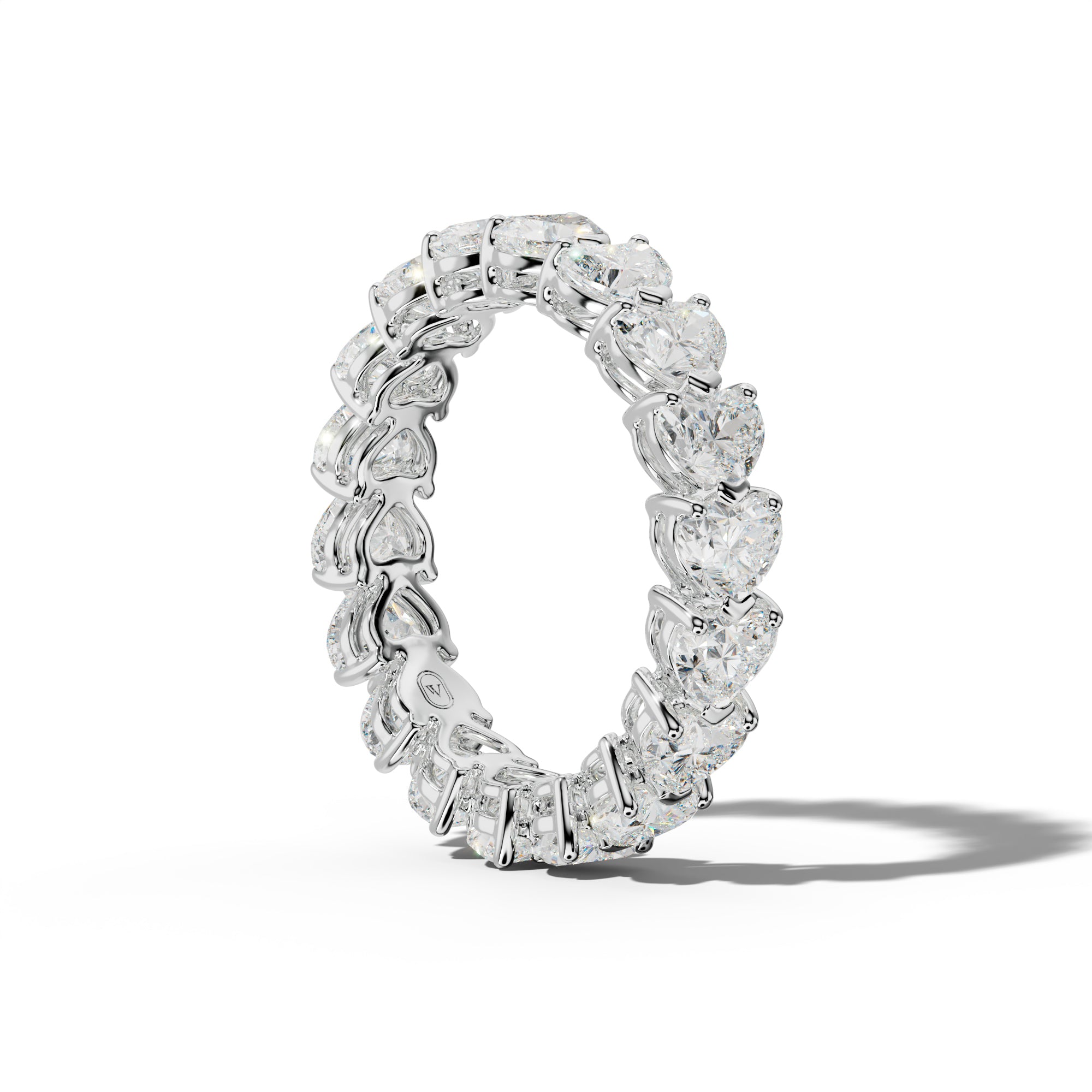 5.0 Carat East West Heart Diamond Eternity Band Shared Prong