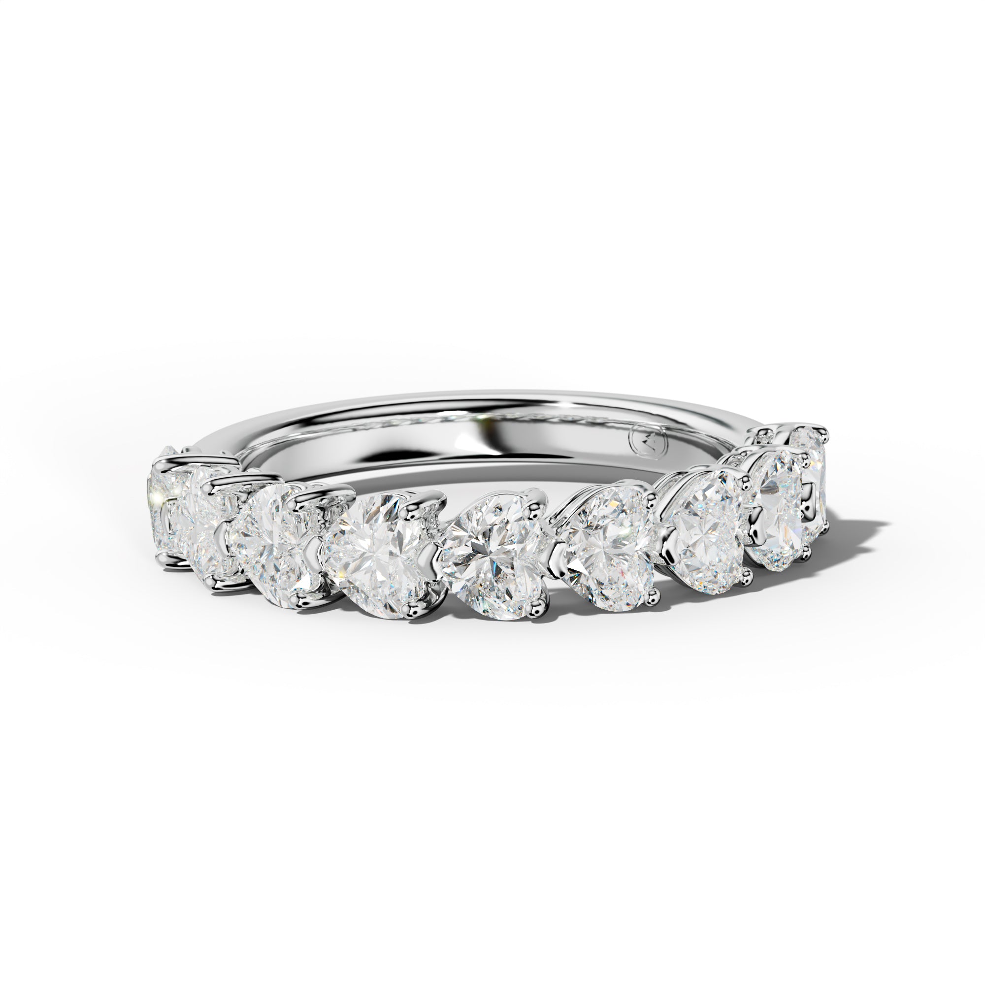 2.0 Carat East West Heart Diamond Half Eternity Anniversary Band