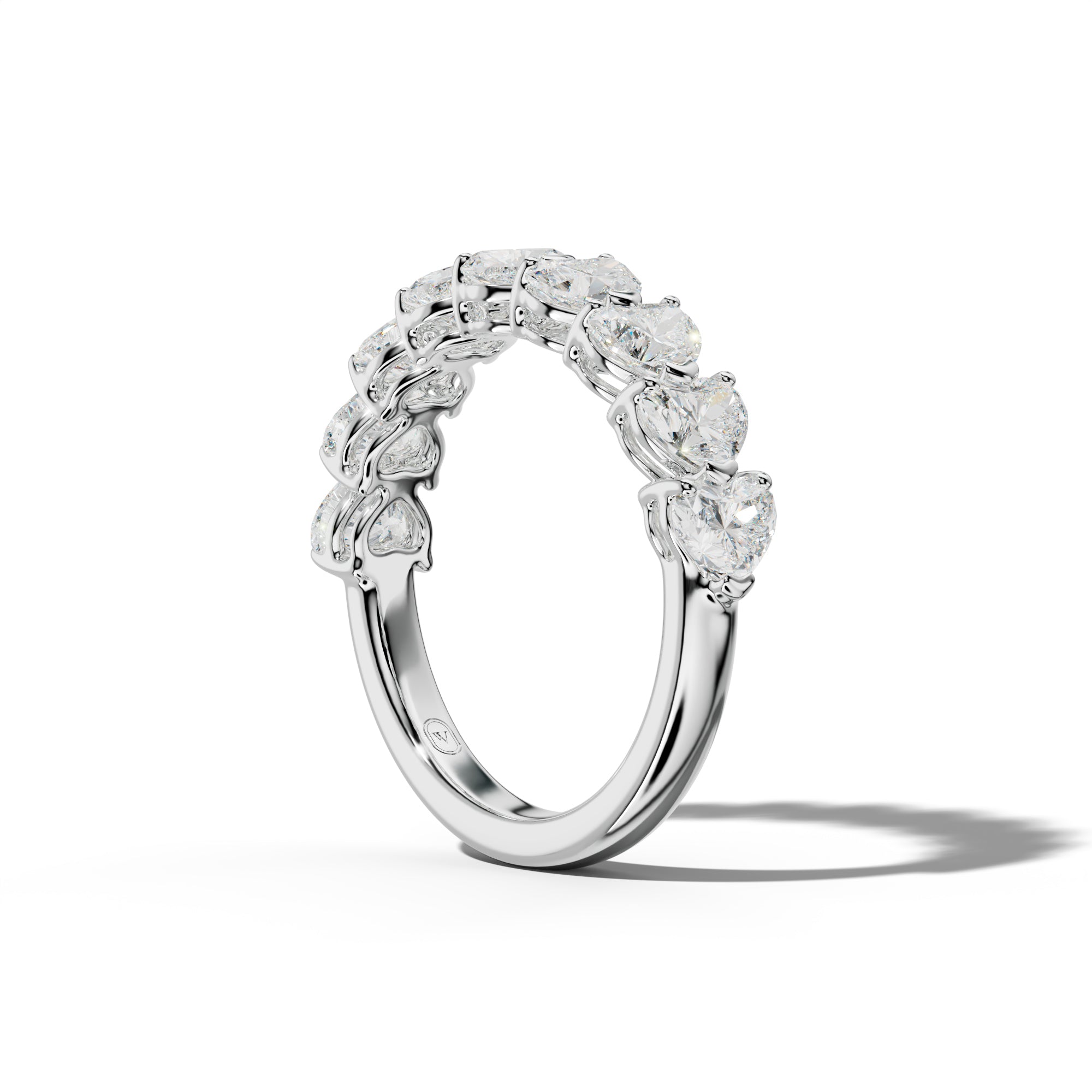 3.0 Carat  East West Heart Diamond Half Eternity Anniversary Band