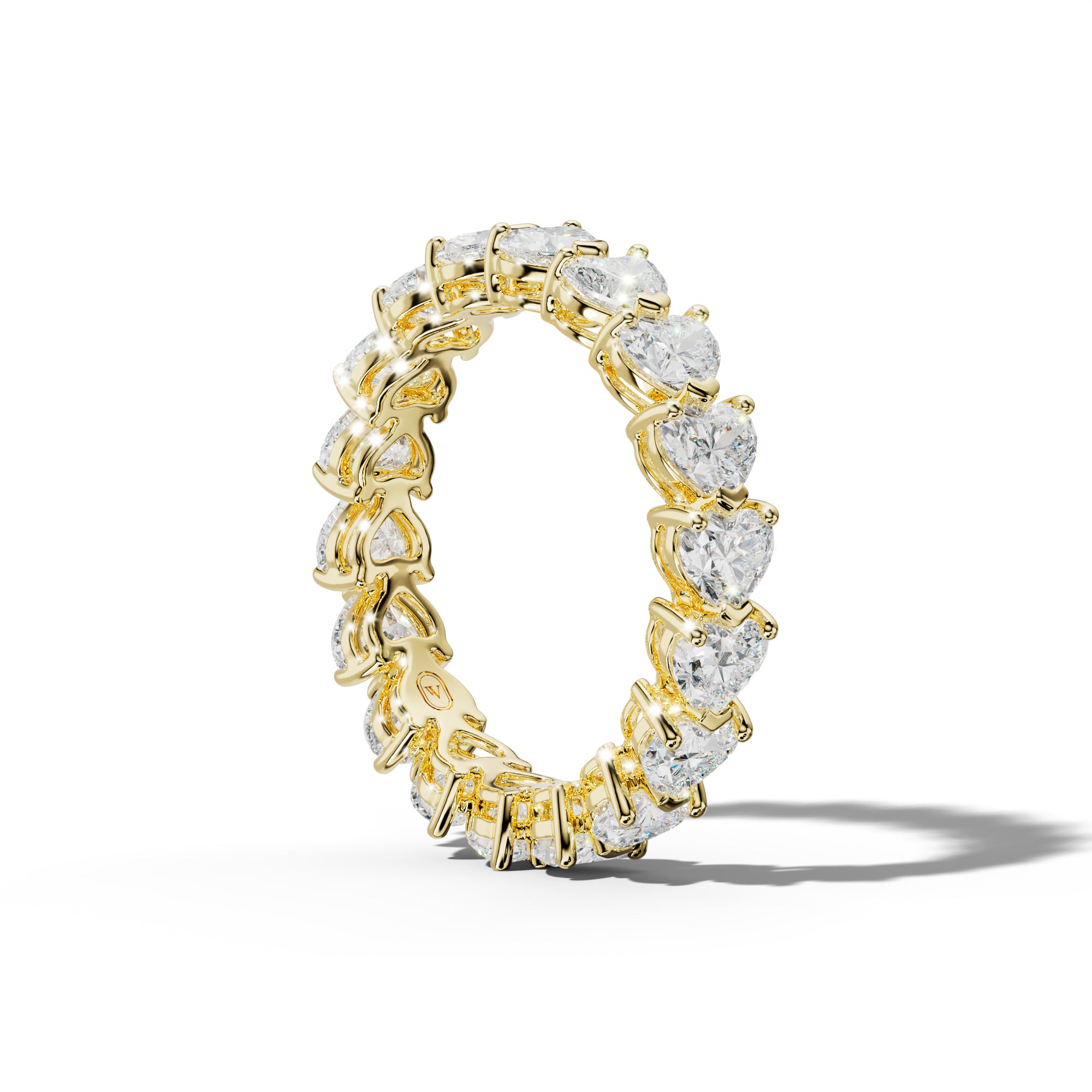 4.0 Carat East West Heart Diamond Eternity Band Shared Prong