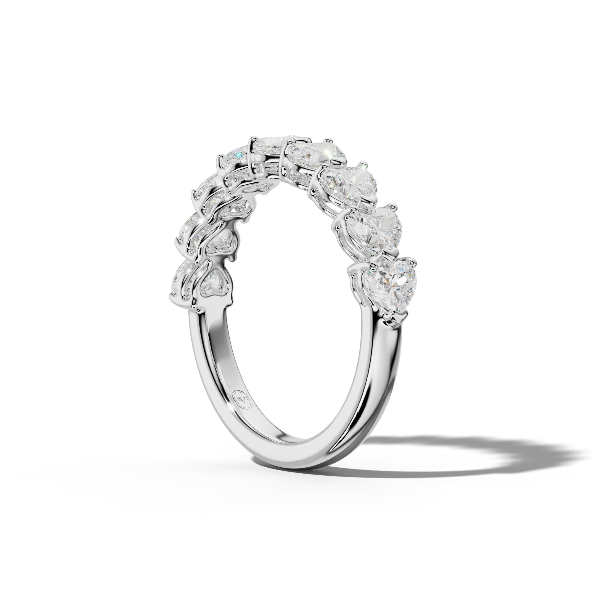 2.0 Carat East West Heart Diamond Half Eternity Anniversary Band