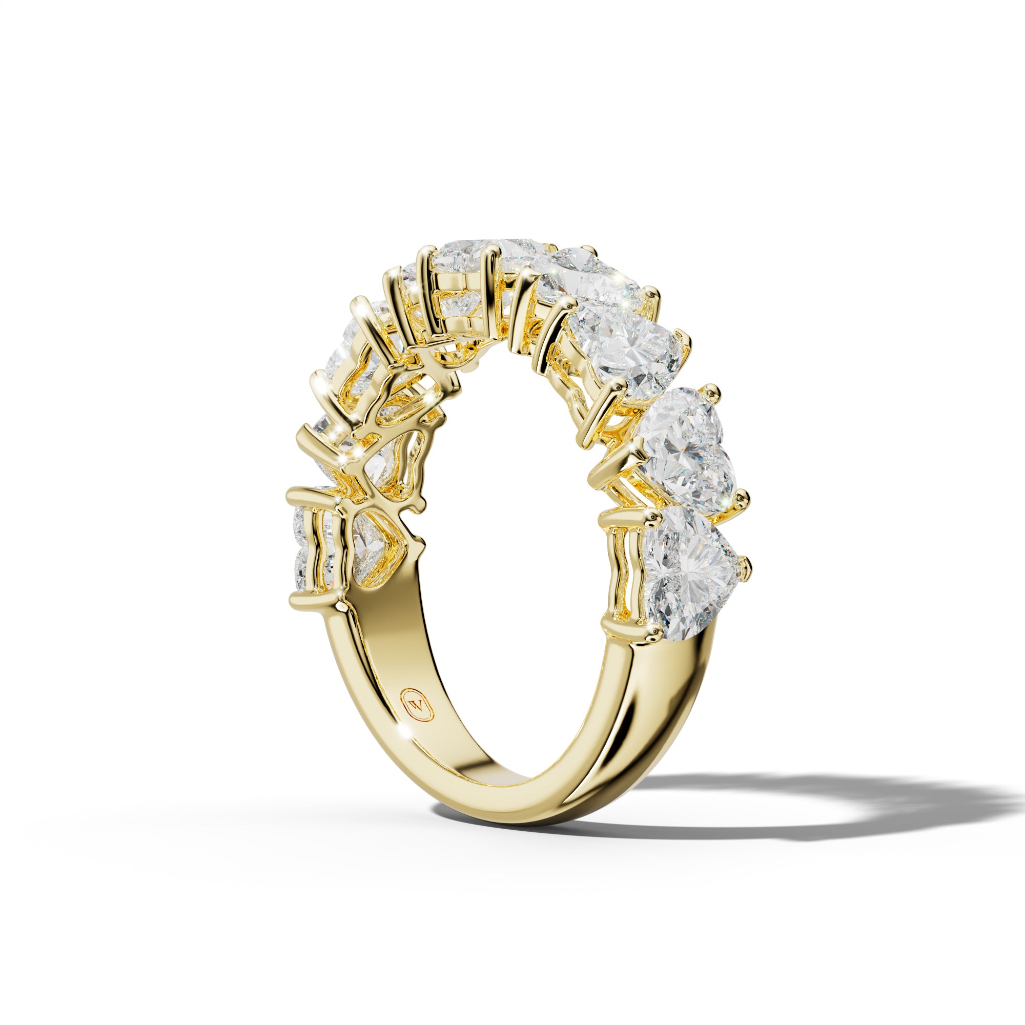 4.0 Carat Heart Shape Diamond Anniversary Band