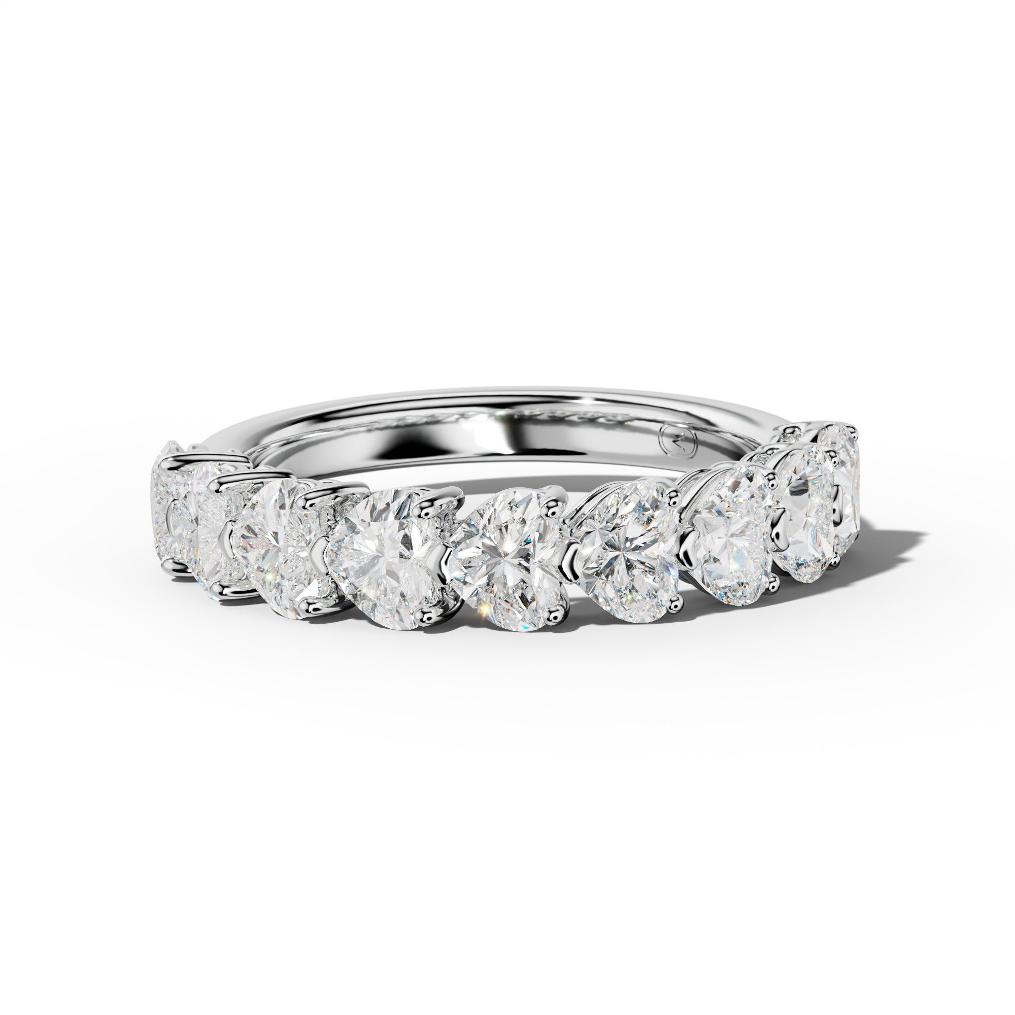 3.0 Carat  East West Heart Diamond Half Eternity Anniversary Band