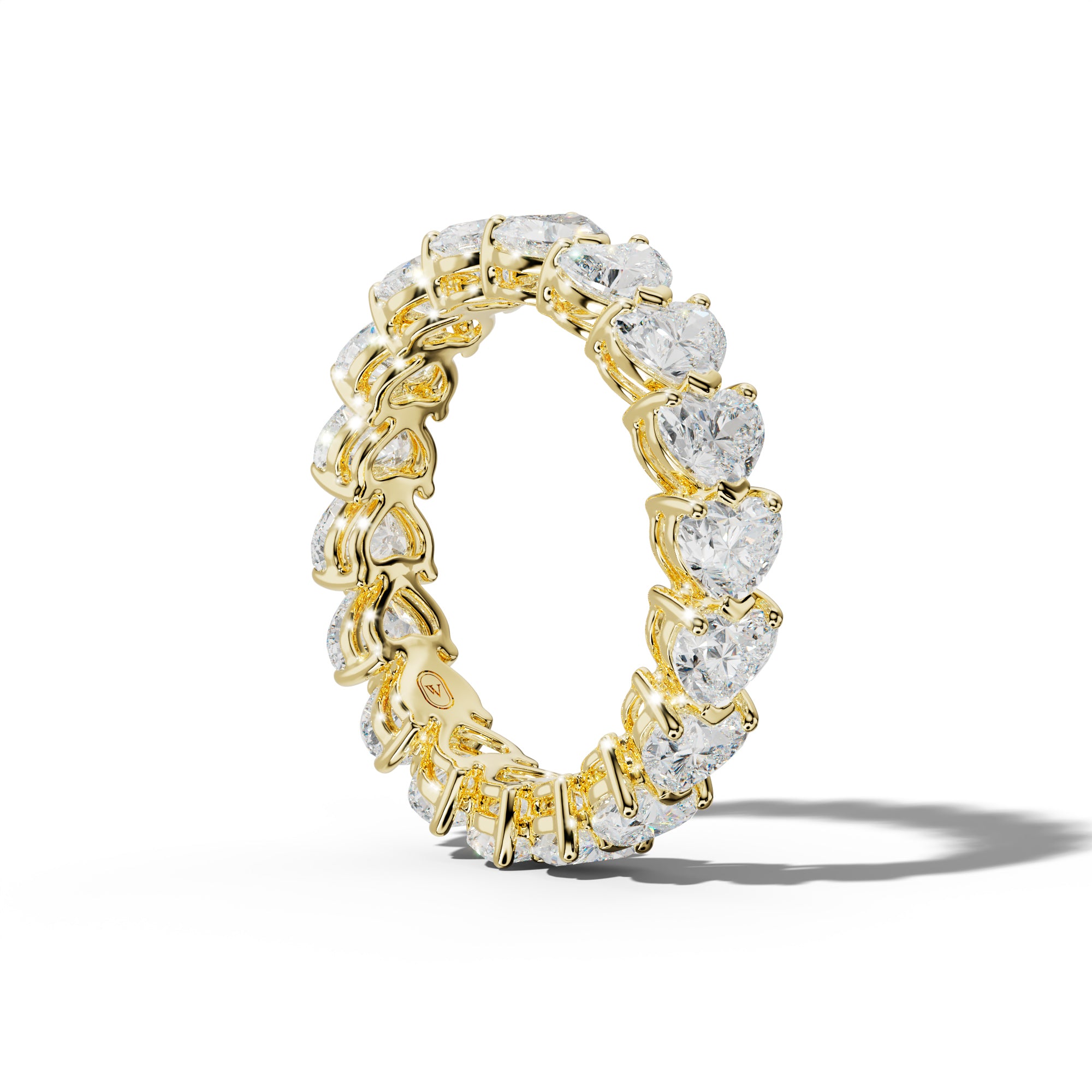 5.0 Carat East West Heart Diamond Eternity Band Shared Prong