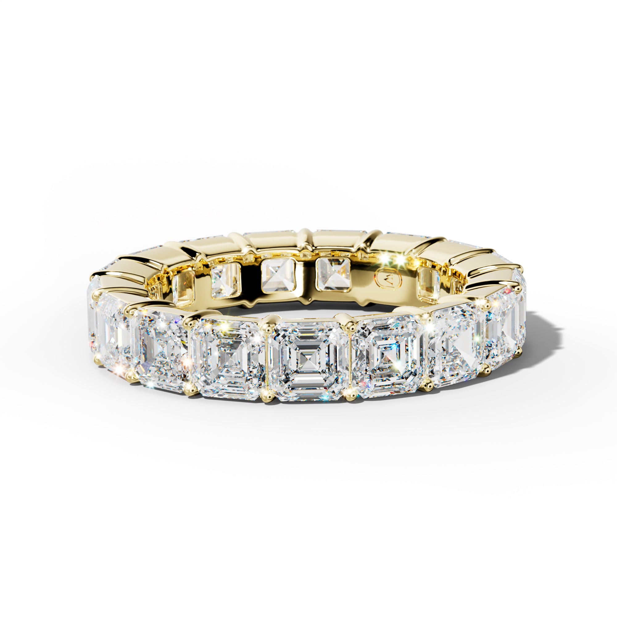 7.0 Carat Asscher Diamond Eternity Band Shared Prong  Low-Set Design