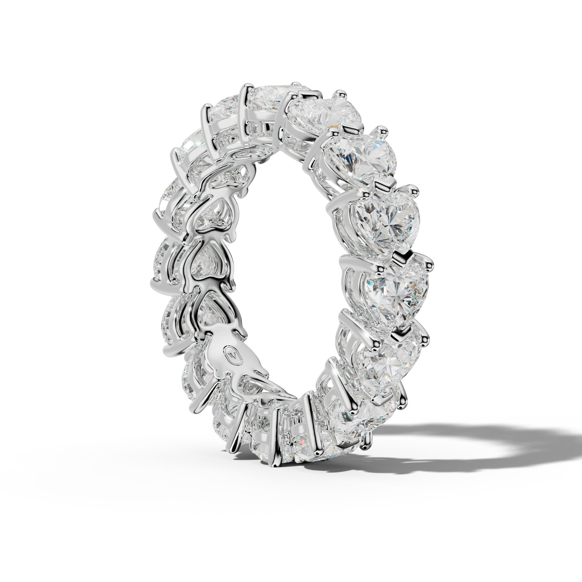 7.0 Carat East West Heart Diamond Eternity Band Shared Prong