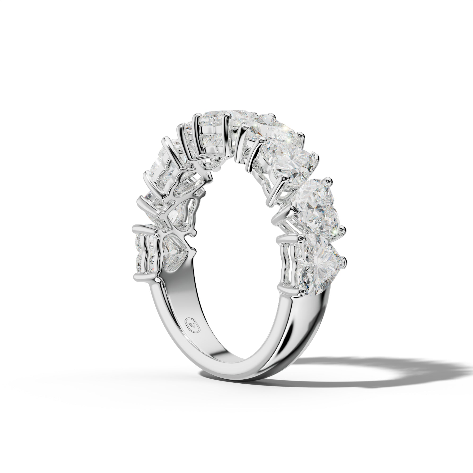 4.0 Carat Heart Shape Diamond Anniversary Band