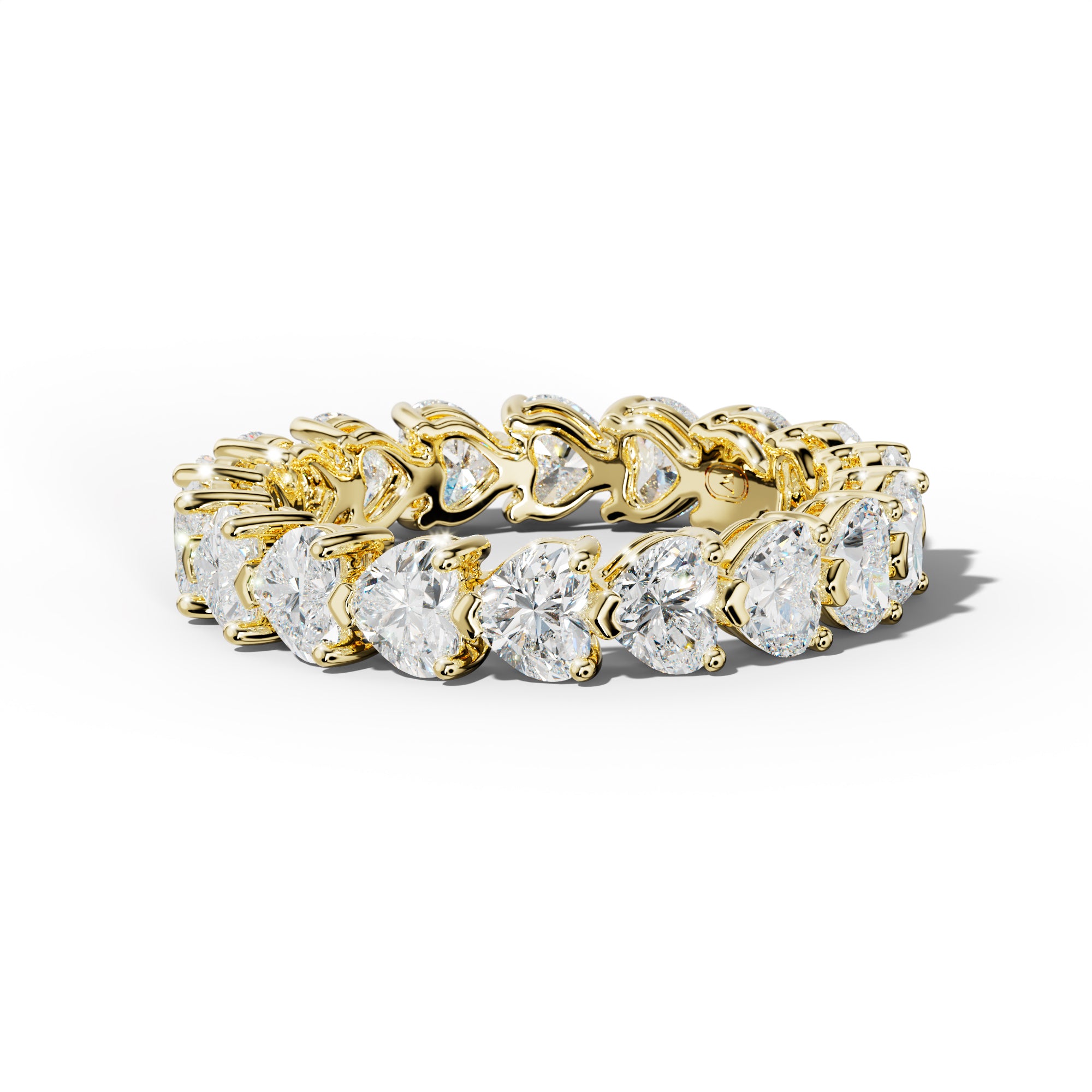 4.0 Carat East West Heart Diamond Eternity Band Shared Prong