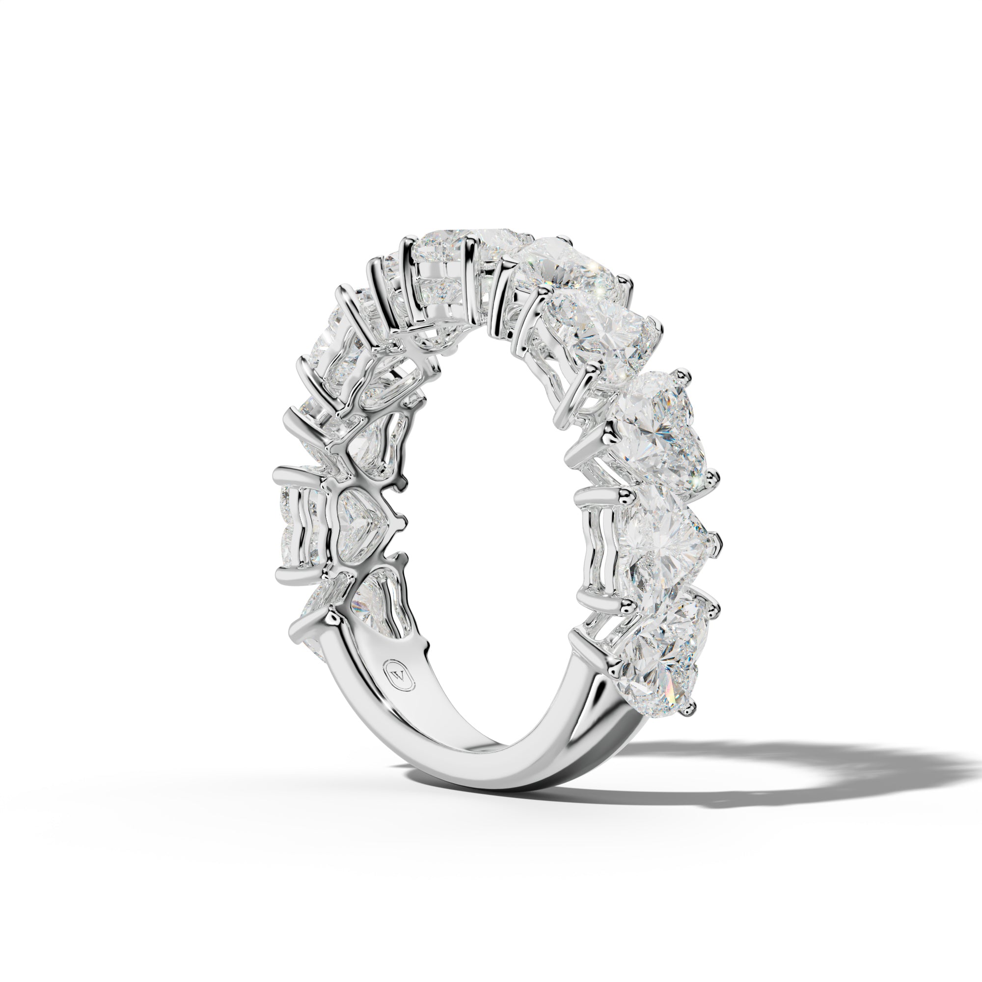 5.0 Carat Heart Shape Diamond Anniversary Band