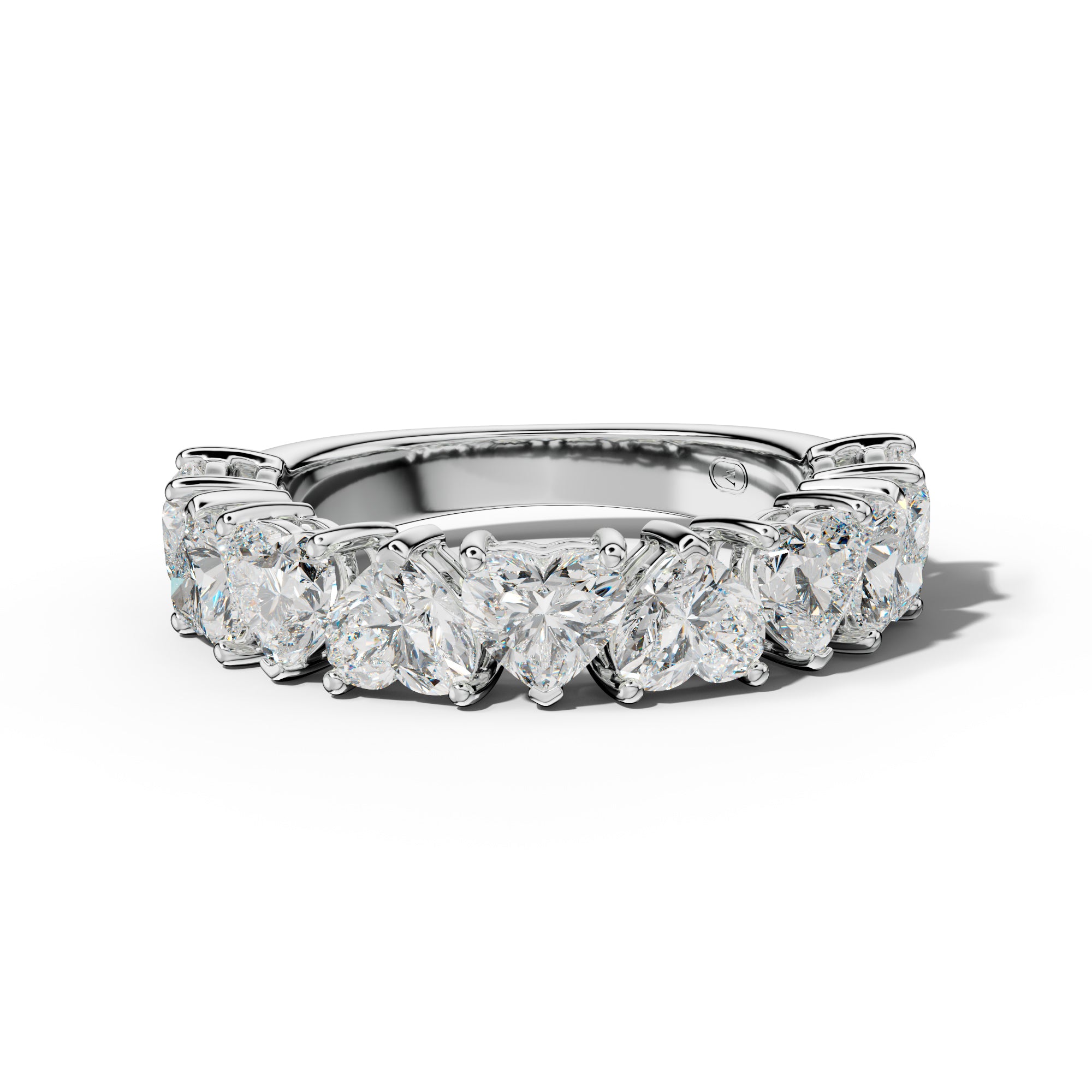 4.0 Carat Heart Shape Diamond Anniversary Band
