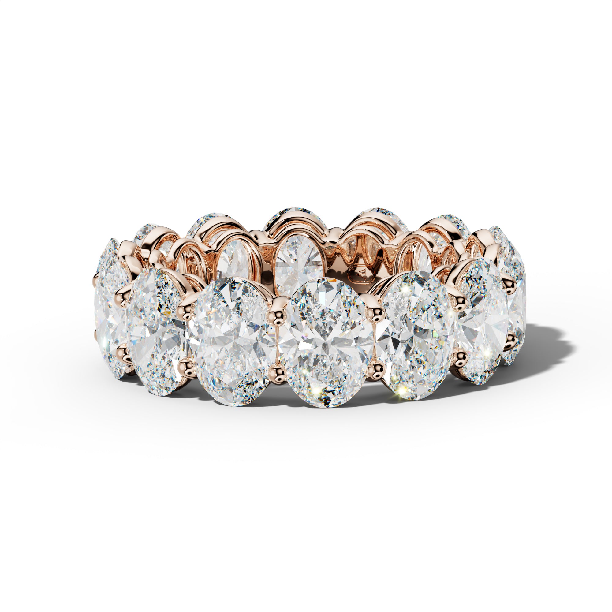9.0 Carat Oval Diamond Eternity Band Shared Prong