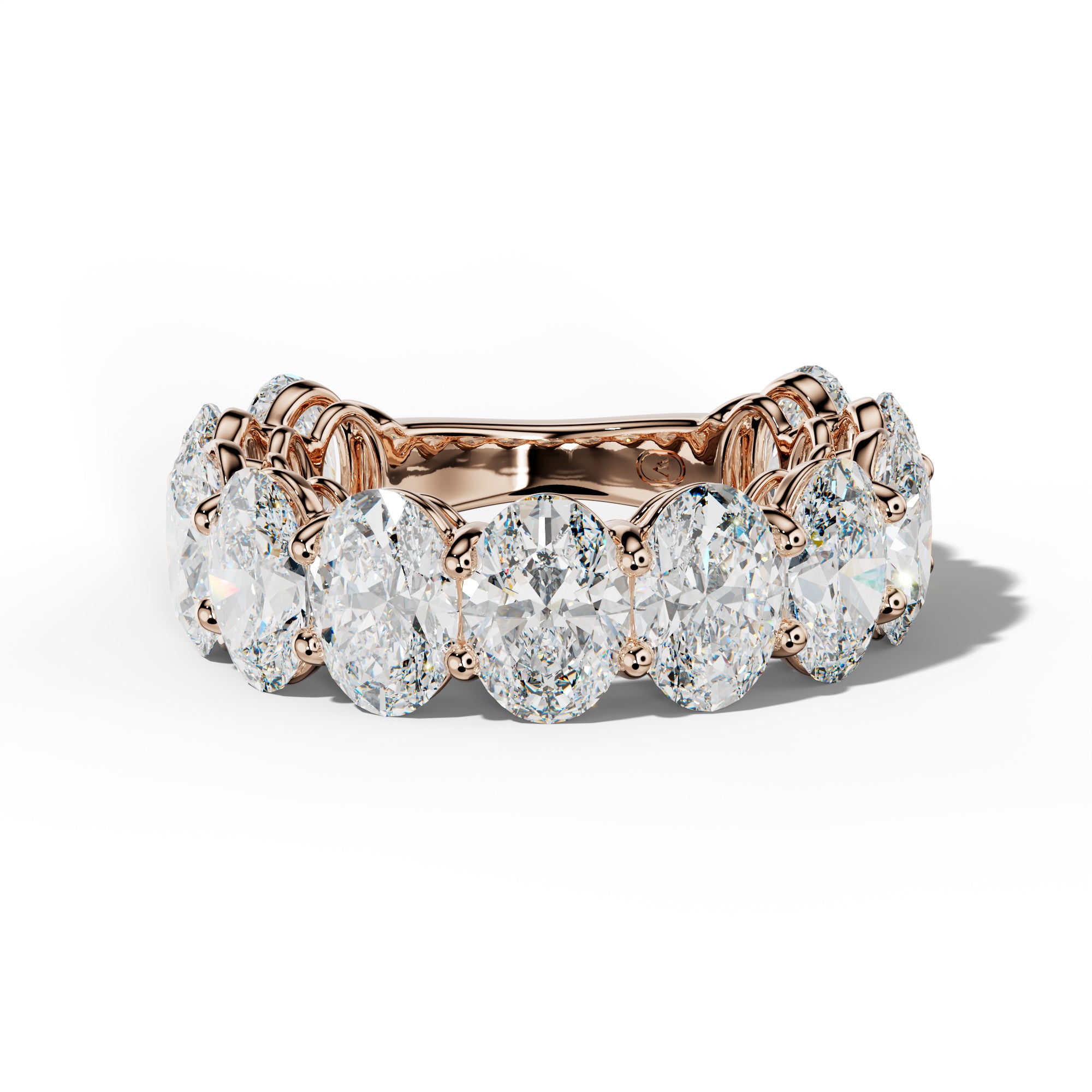 8.0 Carat Oval Diamond 3/4 Anniversary Band